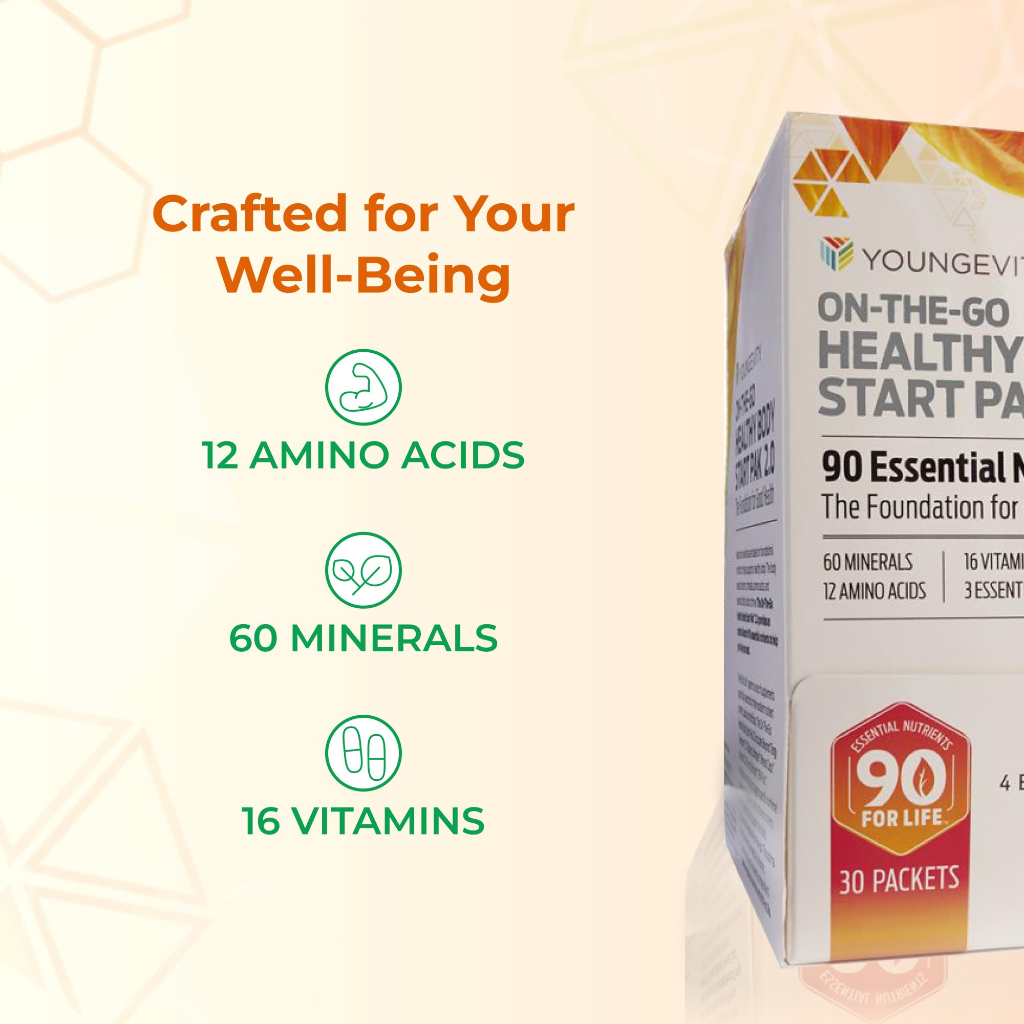 Youngevity On-The-Go Healthy Body Start Pak 2.0 - Includes Multi-Vitamins, Minerals, EFAs, & Amino Acids | 90 Essential Nutrients | 30-Day Supply YoungevityAu supplements