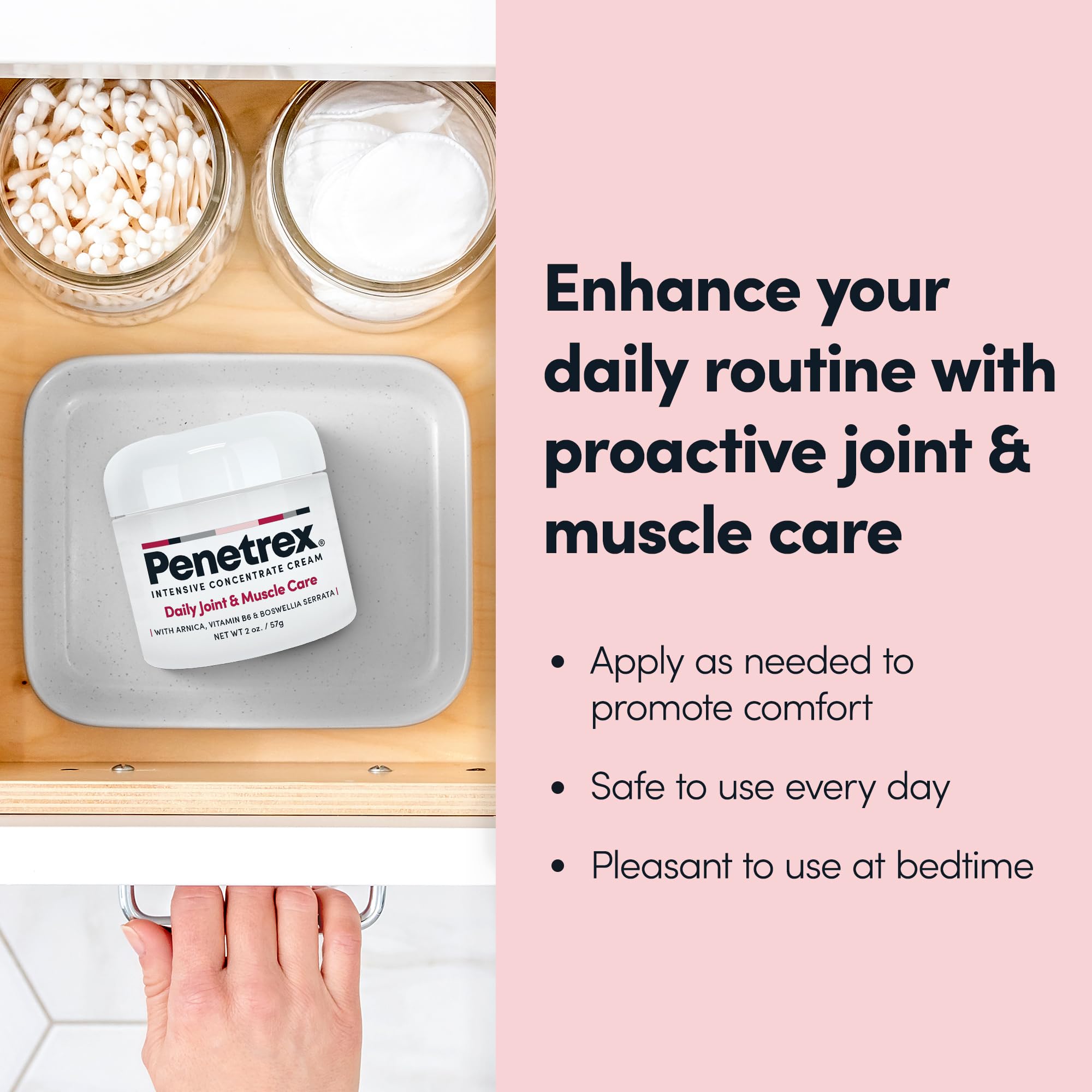 Penetrex Daily Joint & Muscle Care Cream – Soothing Botanical Formula with Arnica, Vitamin B6 & MSM – Lightweight Fast-Absorbing Cream for Everyday Movement - Non-Greasy - Light Scent- 2 oz PenetrexAu supplements