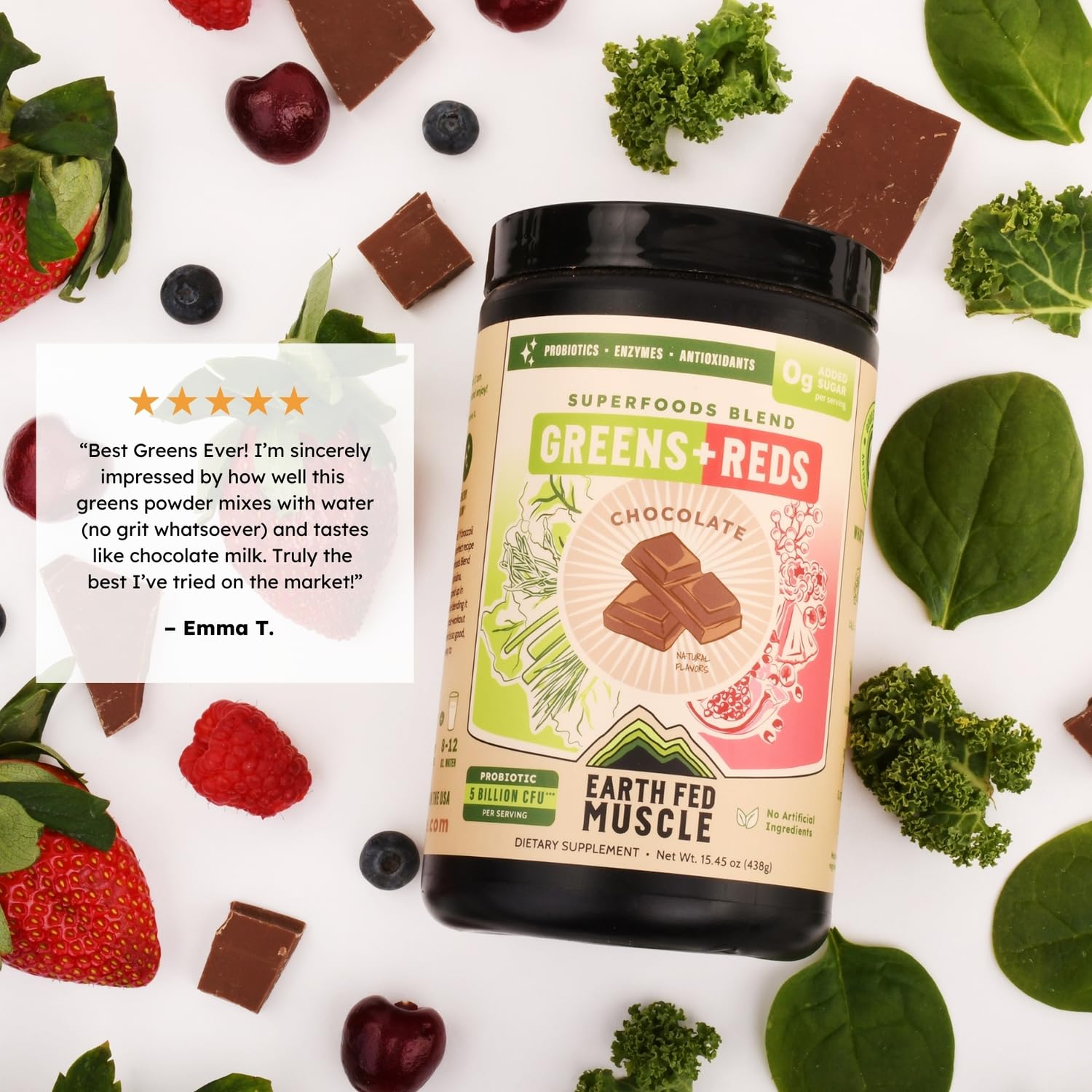 Earth Fed Muscle Chocolate Greens & Reds Superfood Blend Earth Fed MuscleAu supplements