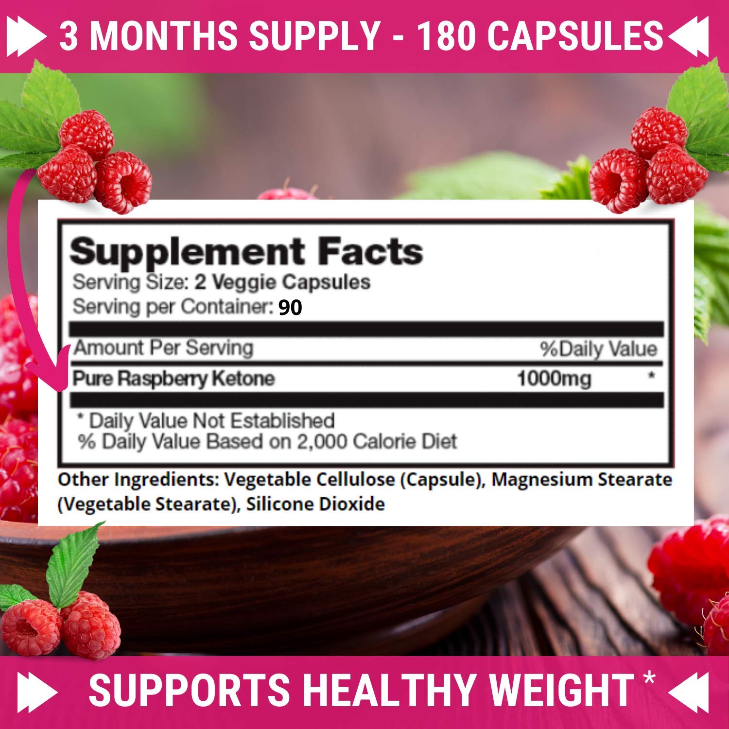 FRESH HEALTHCARE Pure 100% Raspberry Ketones Max 1000mg Per Serving - 3 Month FRESH HEALTHCAREAu supplements