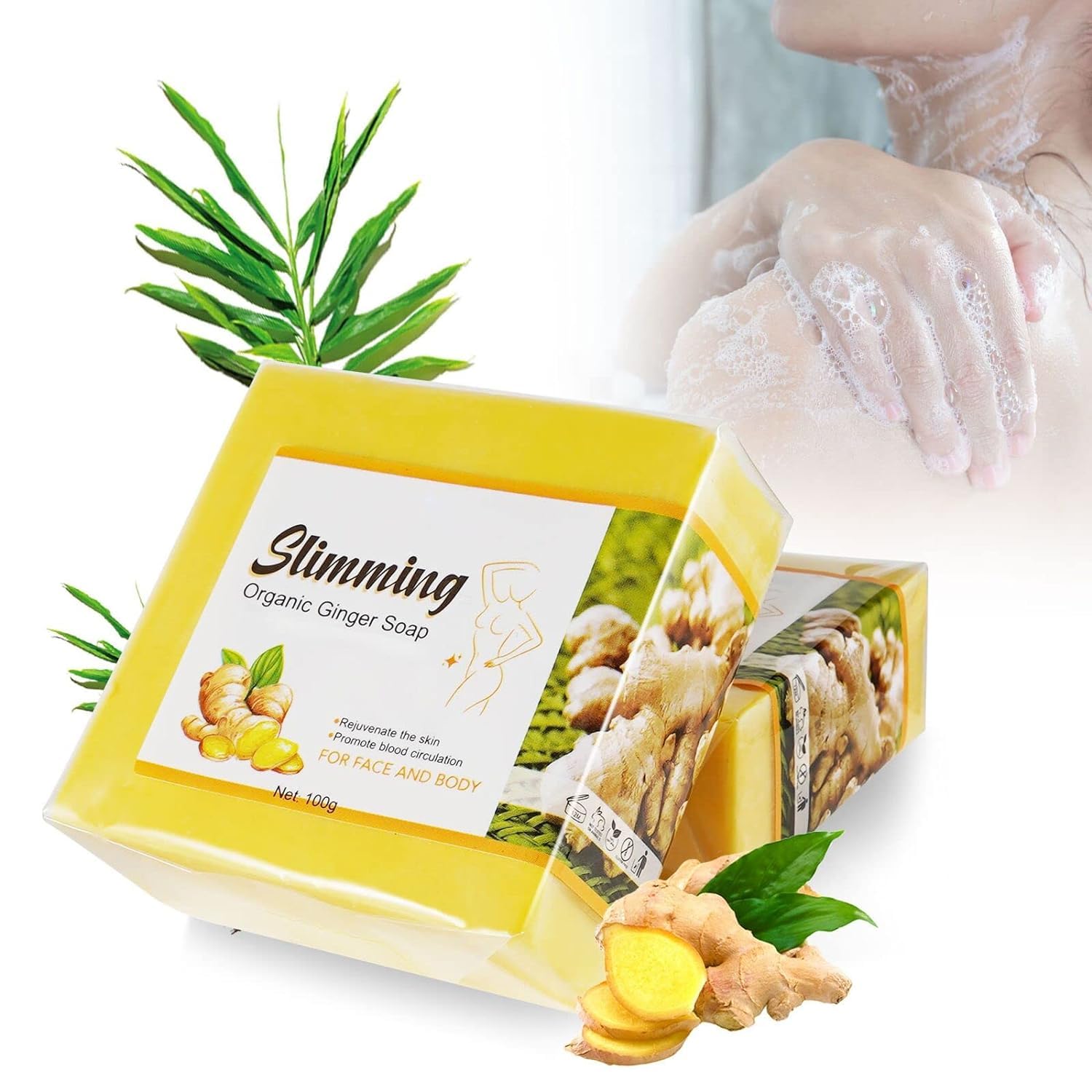 Organic Ginger Soap, Moisturizing Bath Soap, Slimming Ginger Soap, Deep Clean Effectively MoulisAu supplements