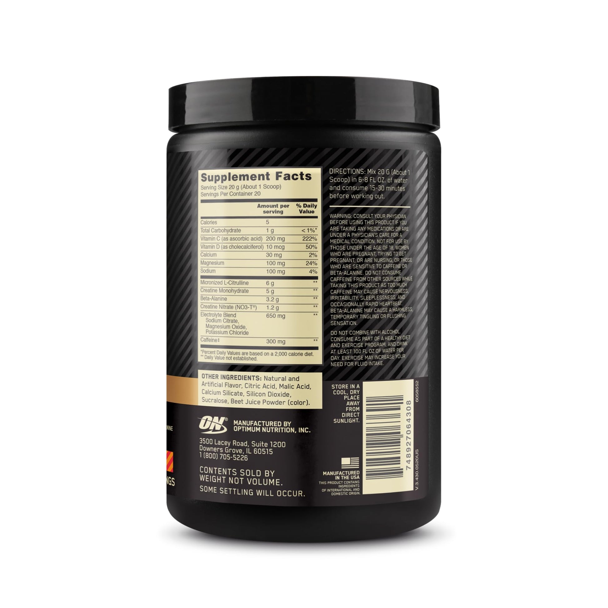 Optimum Nutrition Gold Standard Pre Workout Advanced, with Creatine, Beta-Alanine Optimum NutritionAu supplements