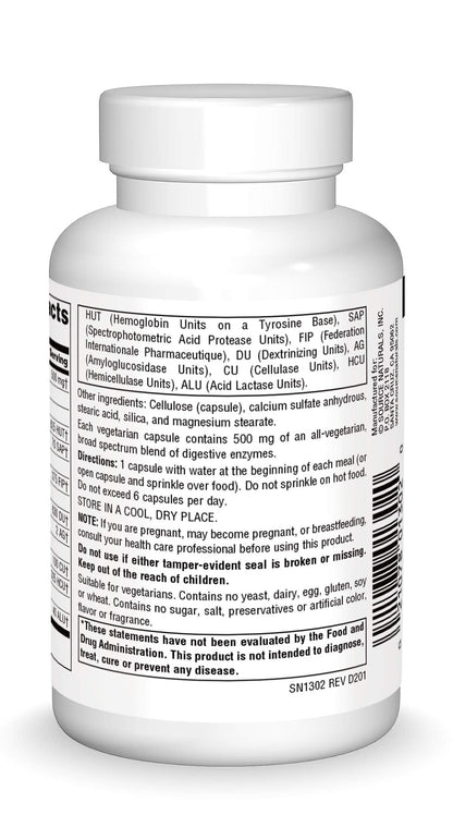 Source Naturals Essential Enzymes 500mg Bio-Aligned Multiple Enzyme Source NaturalsUS supplements