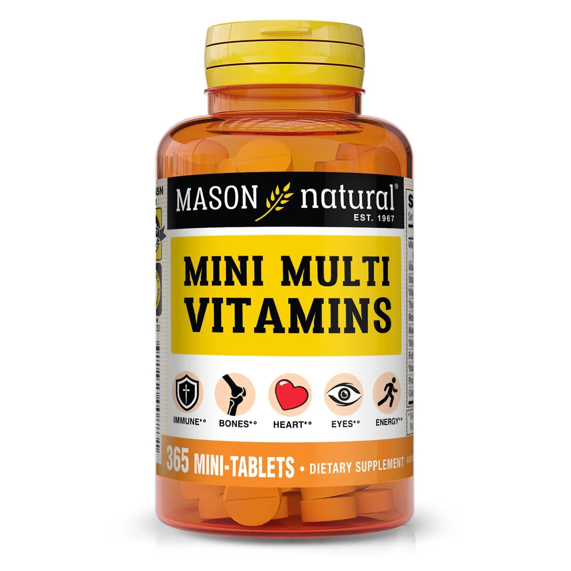 MASON NATURAL Mini Multi Vitamins, Vitamins A, C, D3, E, B1, B2, B3, B6, B12, Folate and Calcium for Overall Health, 1 Year Supply MASON NATURALAu supplements