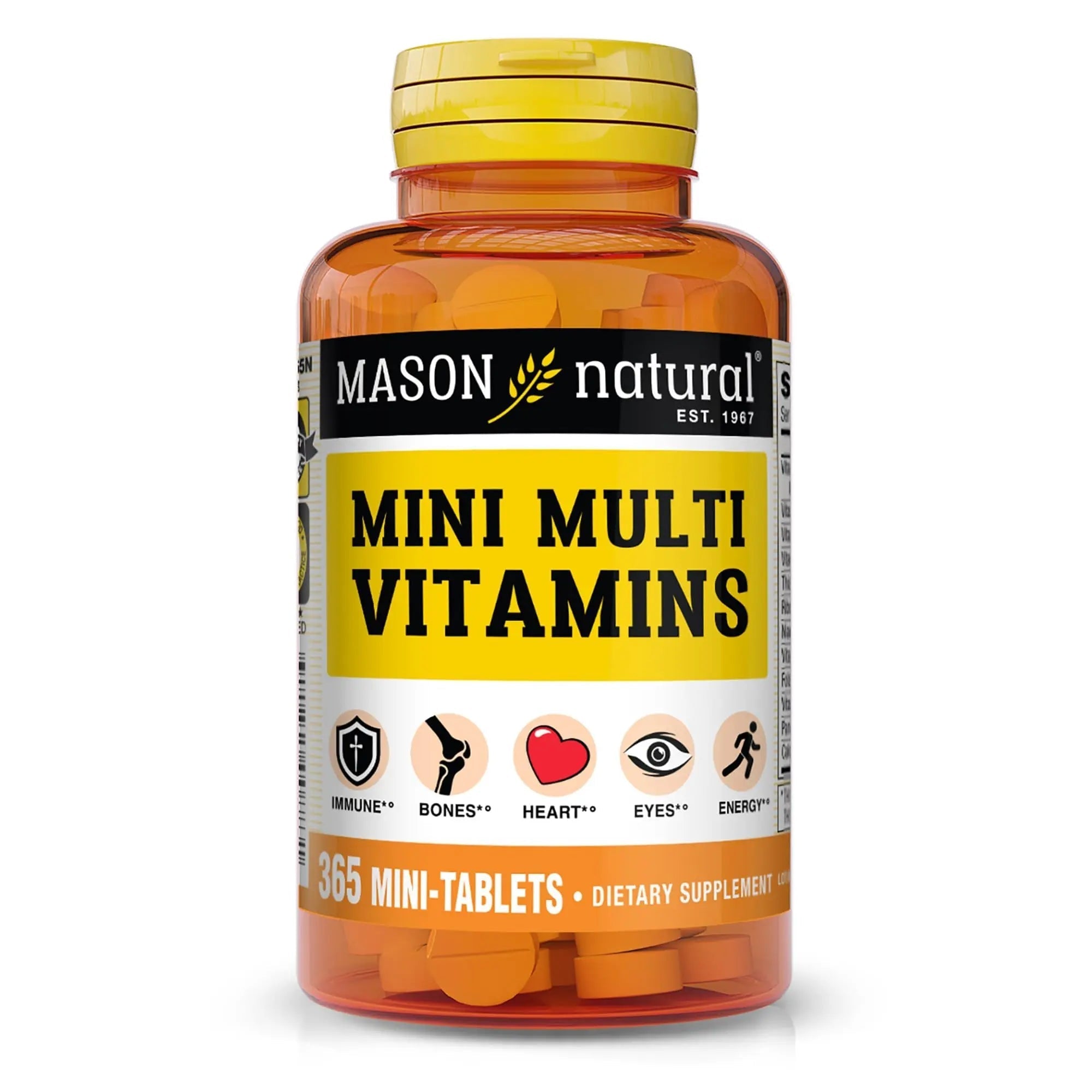 MASON NATURAL Mini Multi Vitamins, Vitamins A, C, D3, E, B1, B2, B3, B6, B12, Folate and Calcium for Overall Health, 1 Year Supply MASON NATURALAu supplements