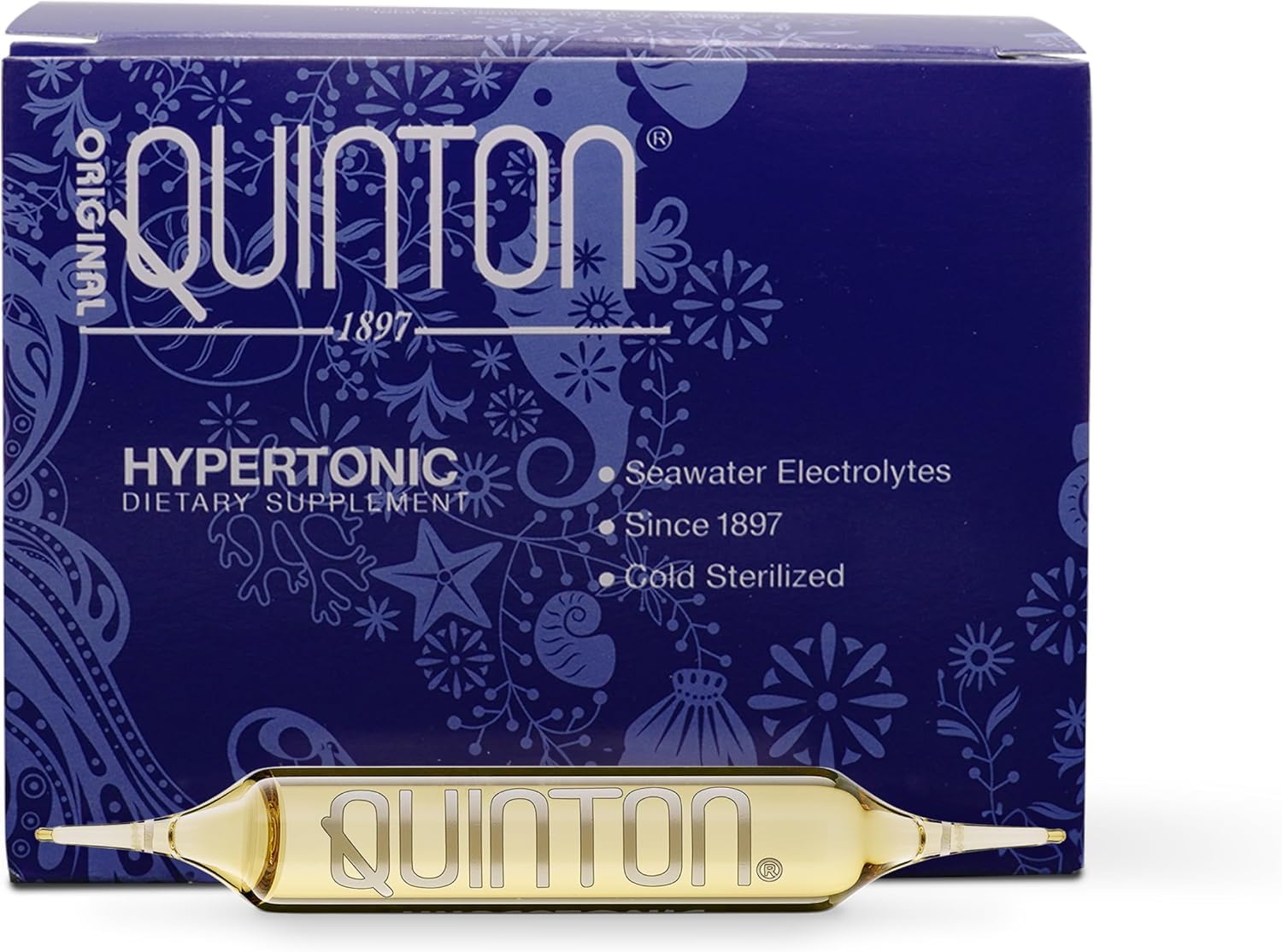 Quicksilver Scientific Original Quinton Hypertonic Solution - Sea Water Hydration - Liquid Minerals with Electrolytes for Muscle Recovery, Stamina+Mineral Replenishment (30 Single Serving Glass Vials) Quicksilver ScientificUS supplements