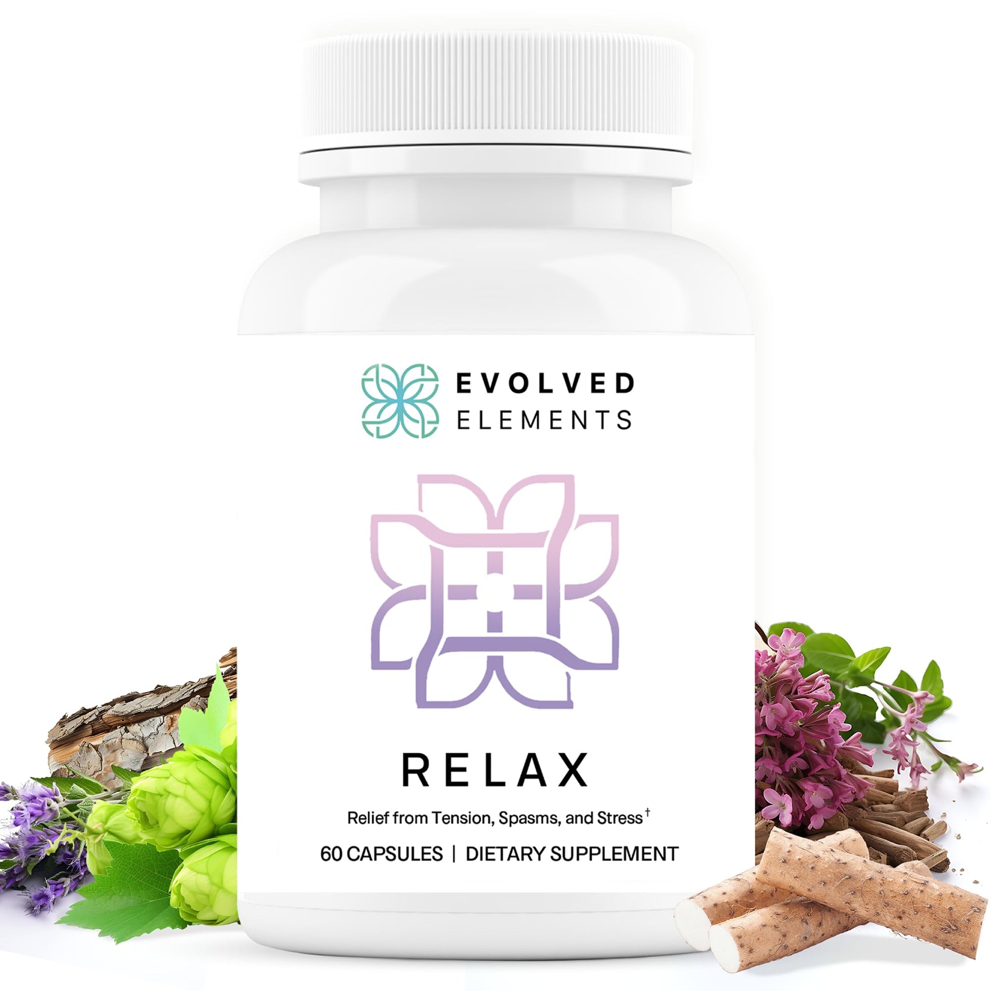Evolved Elements All-Natural Muscle Relaxer | 60 Capsules | Spasm Relief with Magnesium, Passion Flower, and Valerian Root | Relieves Muscle Spasms, Tension, and Promotes Calmness Evolved ElementsAu supplements