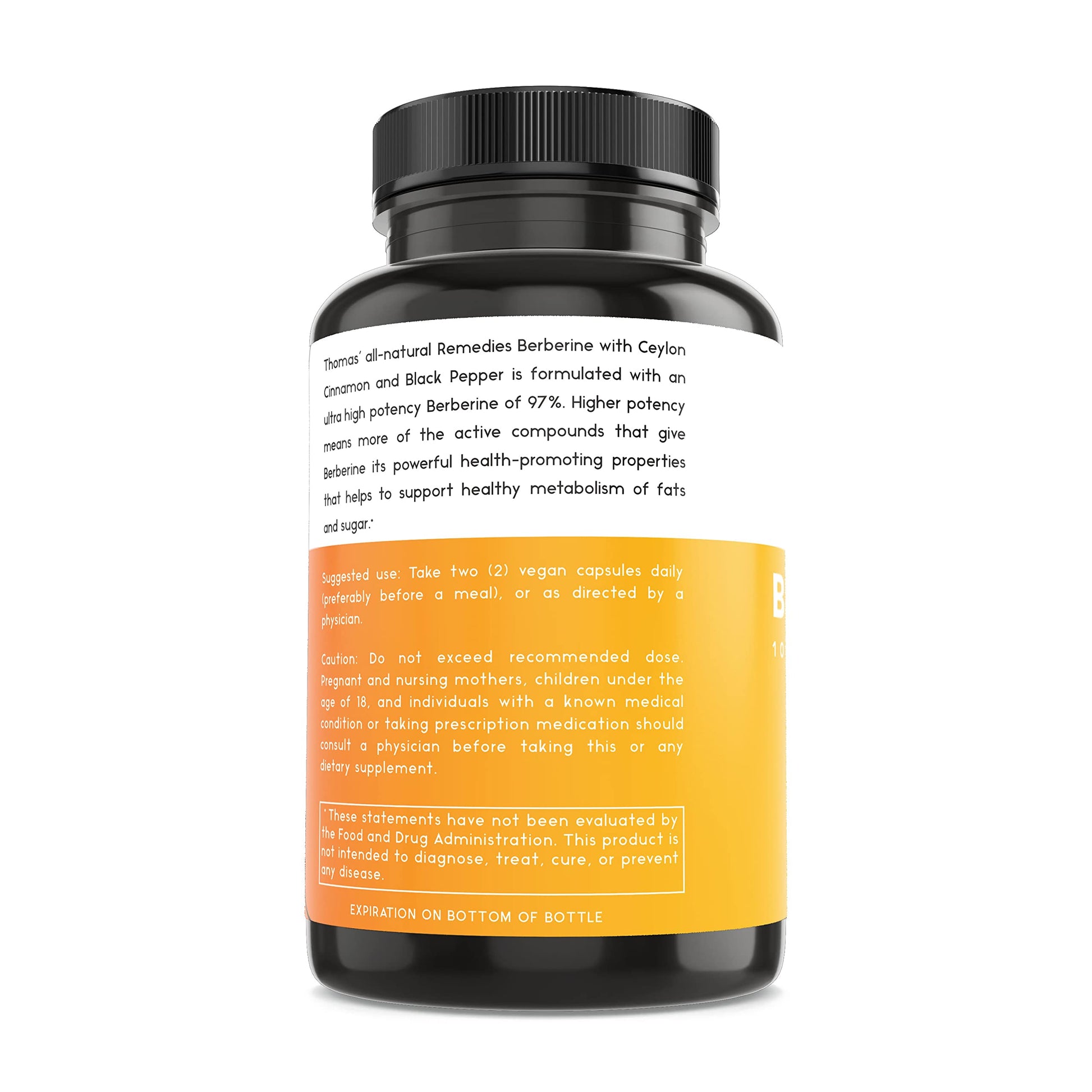 Thomas' all-natural Remedies Berberine 500mg (1000mg Per Serving)- 120 Vegan Capsules Thomas' all-natural RemediesAu supplements