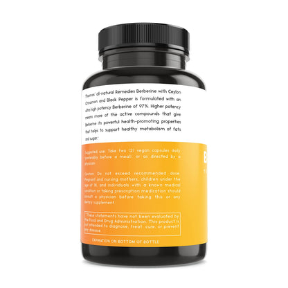 Thomas' all-natural Remedies Berberine 500mg (1000mg Per Serving)- 120 Vegan Capsules Thomas' all-natural RemediesUS supplements
