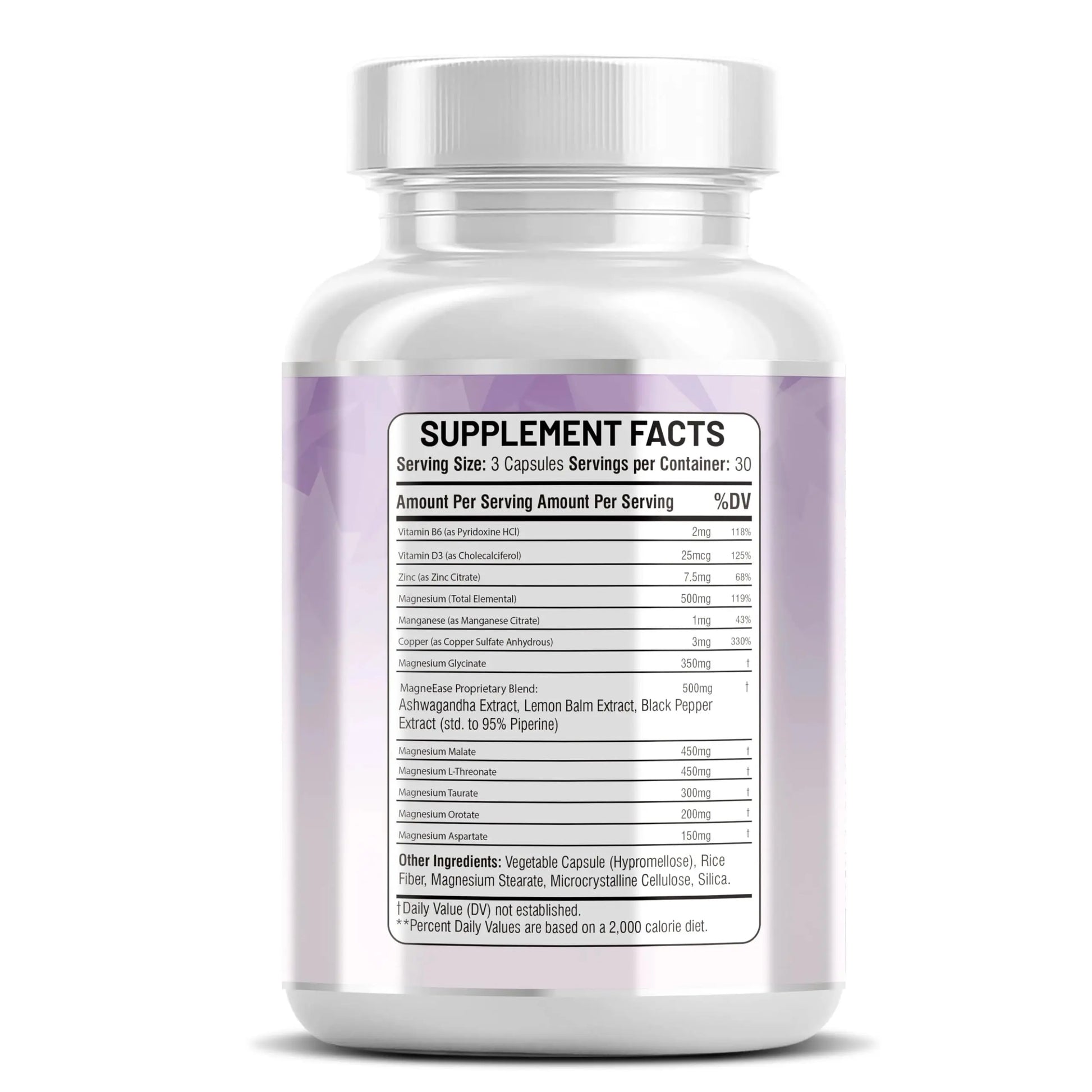 Kun Shafi Magnesium Complex with Magnesium Glycinate Malate, L-Threonate, Taurate, Orotate, Zinc,Aspartate, Copper Manganese & Vitamin D3 B6 Complex - 1Pack Kun Shafinz supplements