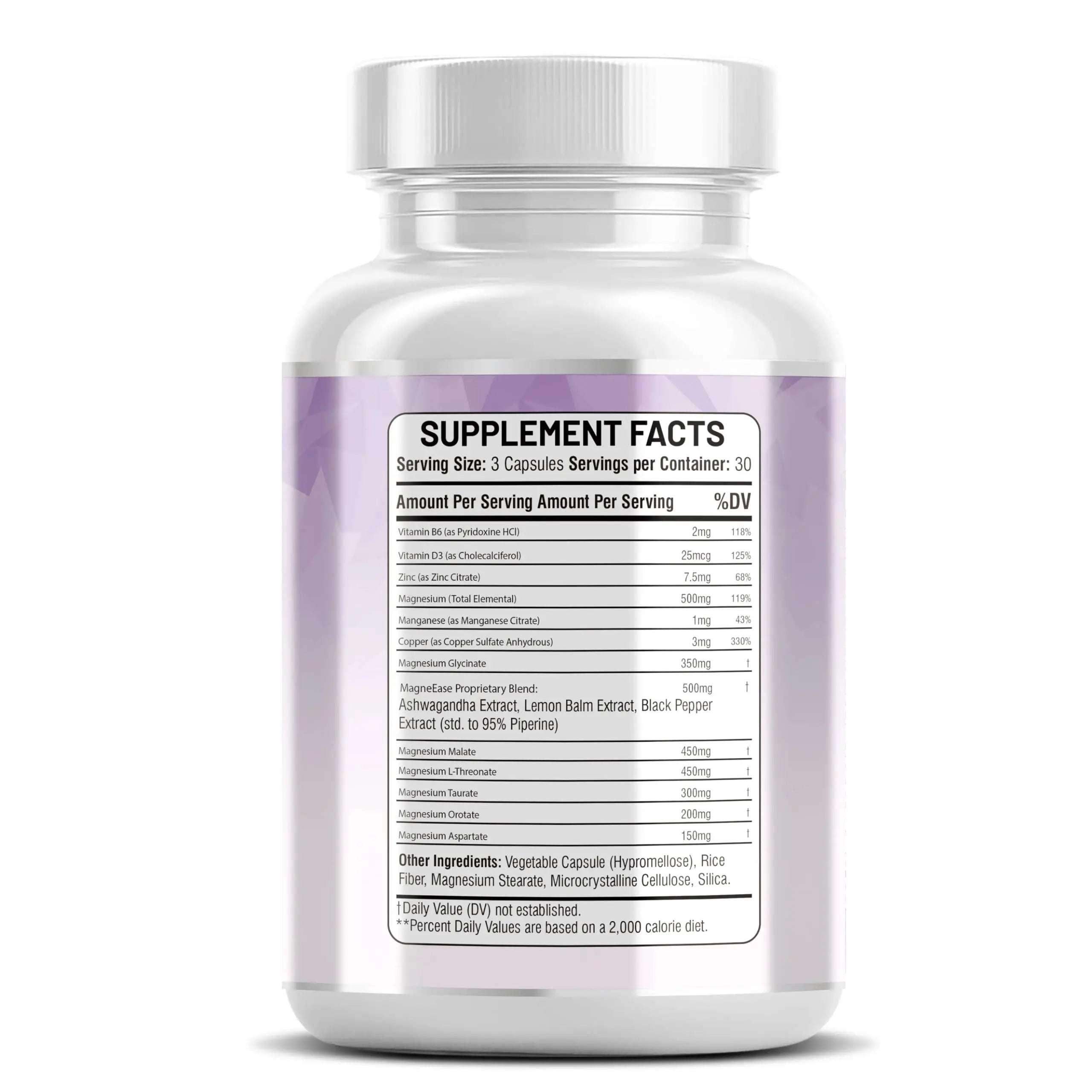 Kun Shafi Magnesium Complex with Magnesium Glycinate Malate, L-Threonate, Taurate, Orotate, Zinc,Aspartate, Copper Manganese & Vitamin D3 B6 Complex - 1Pack Kun Shafinz supplements