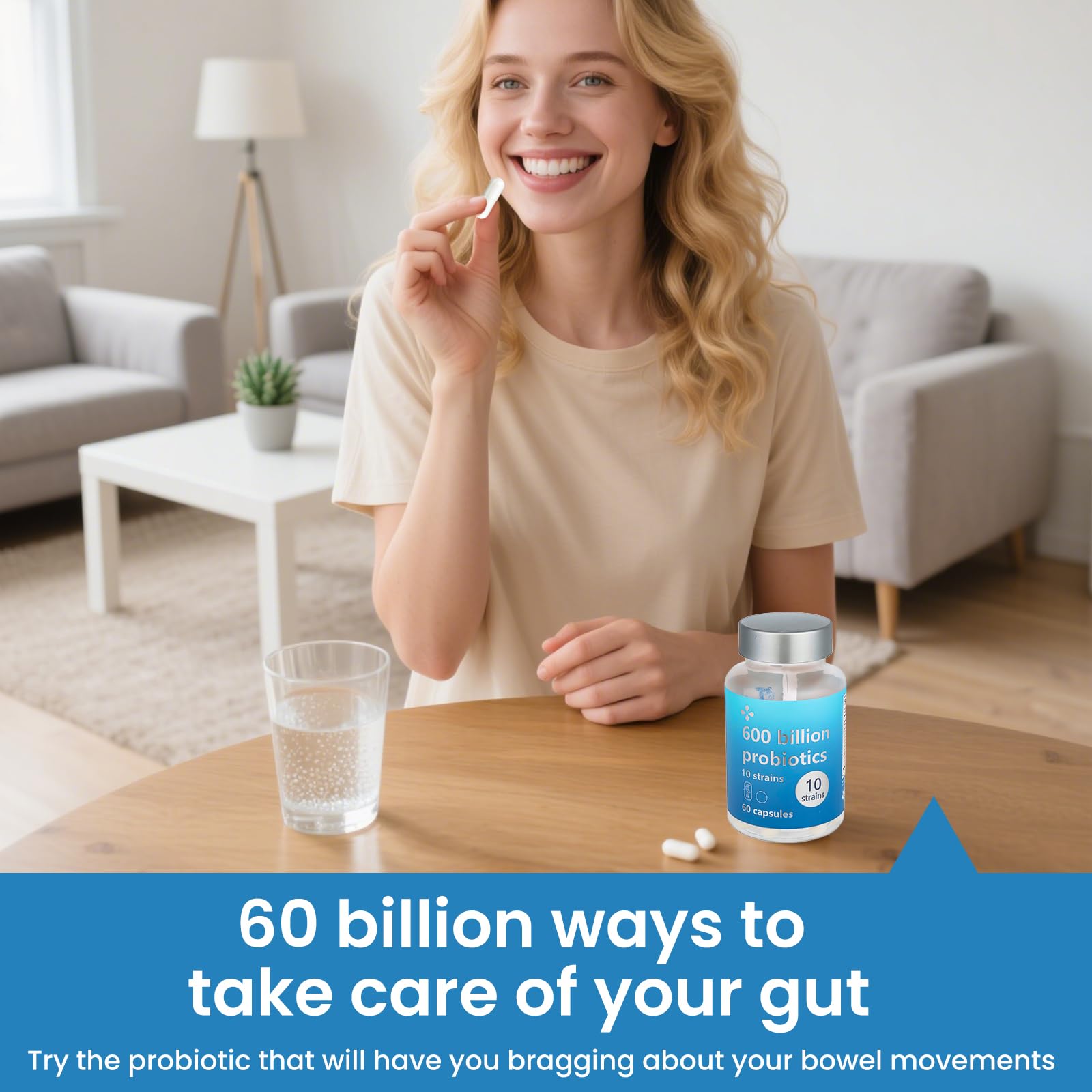 LOUDSAY Probiotics 60 Billion CFU - 10 Strains - Immune, Digestive & Gut Health - Supports Occasional Constipation, Diarrhea, Gas & Bloating - for Women & Men - 60 ct LOUDSAYAu supplements