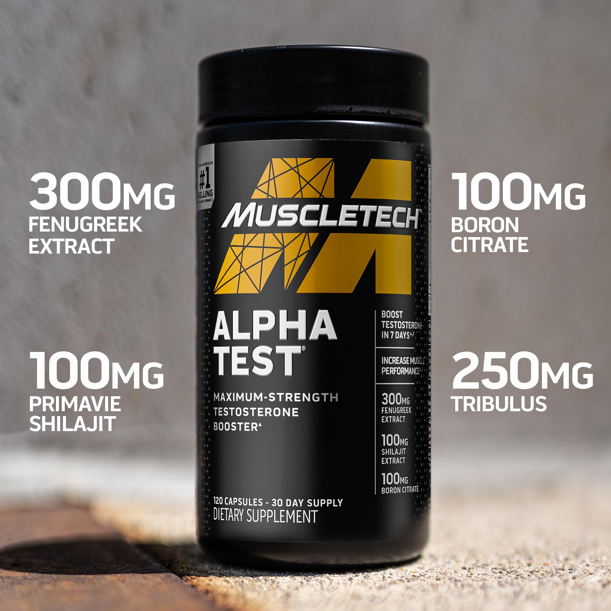 Testosterone Booster for Men, MuscleTech AlphaTest, Tribulus Terrestris & Boron Suppleme MuscleTechUS supplements