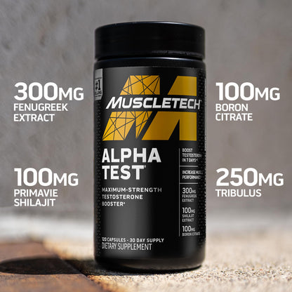 Testosterone Booster for Men, MuscleTech AlphaTest, Tribulus Terrestris & Boron Suppleme MuscleTechUS supplements