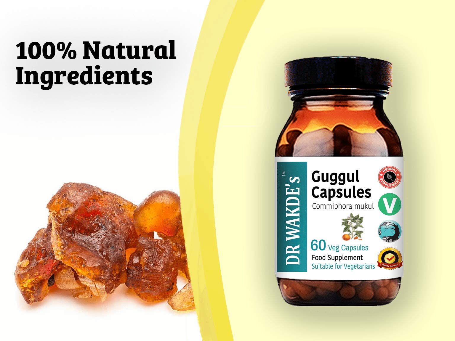 DR WAKDE'S Guggul Capsules (Mukul Myrrh, Commiphora Mukul, 60 Veg Caps, Plant-Based Supplement, Ayurvedic Herb, All Natural, Vegan) DR WAKDE'sAu supplements