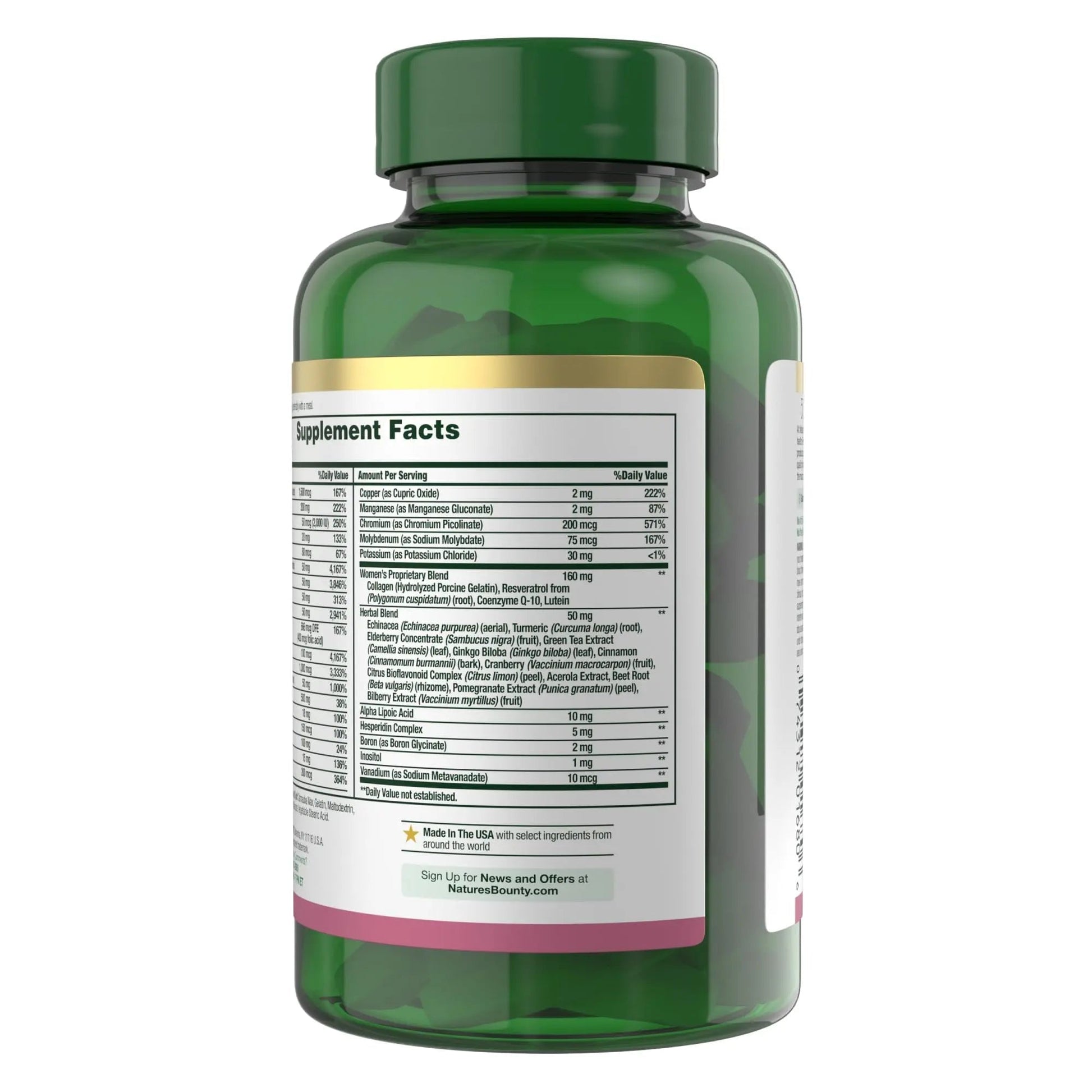Nature's Bounty High Potency Women’s Complete Multivitamin, Daily Vitamin with Vitamin C, Supports Heart Health & Immune Function Nature's BountyAu supplements