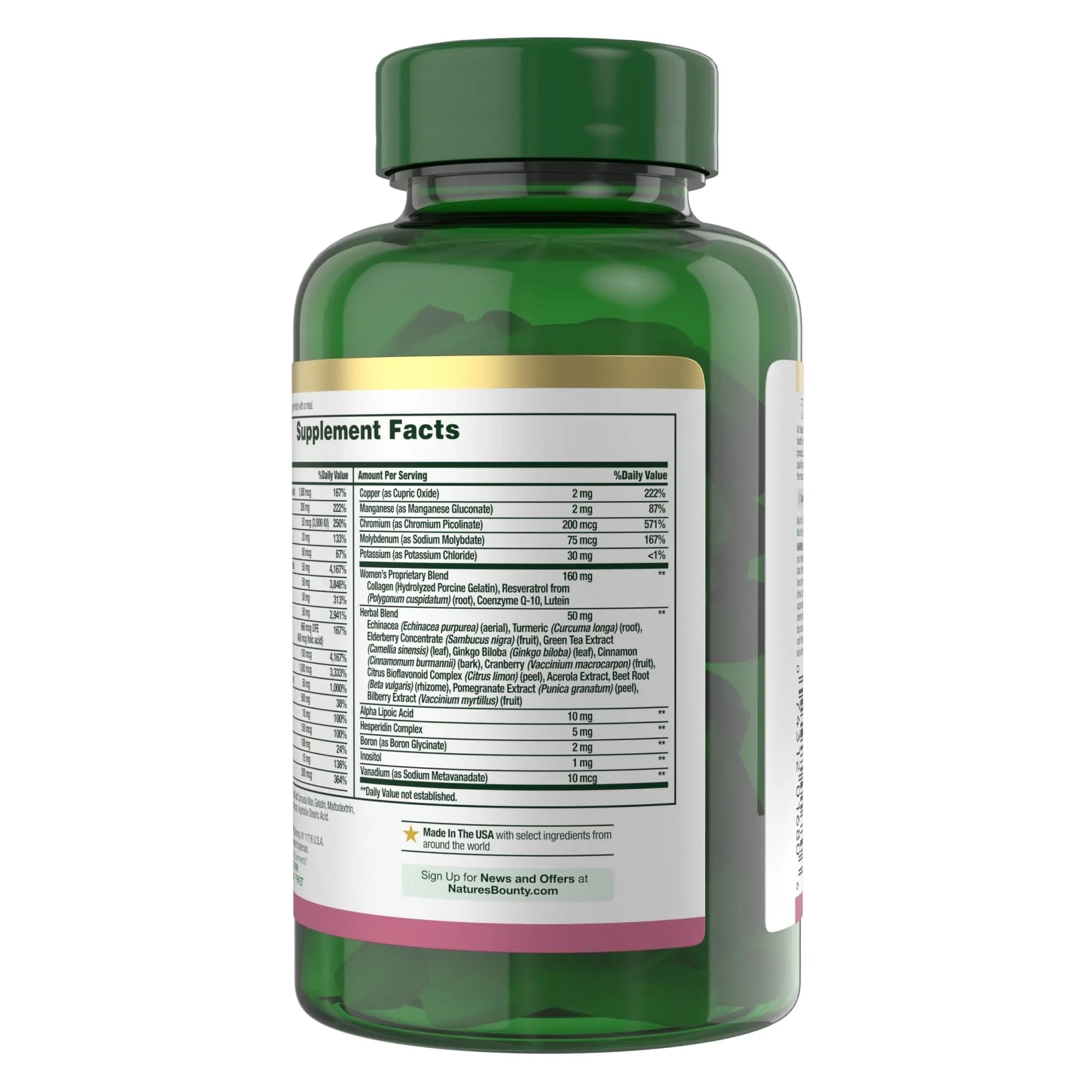 Nature's Bounty High Potency Women’s Complete Multivitamin, Daily Vitamin with Vitamin C, Supports Heart Health & Immune Function Nature's BountyAu supplements