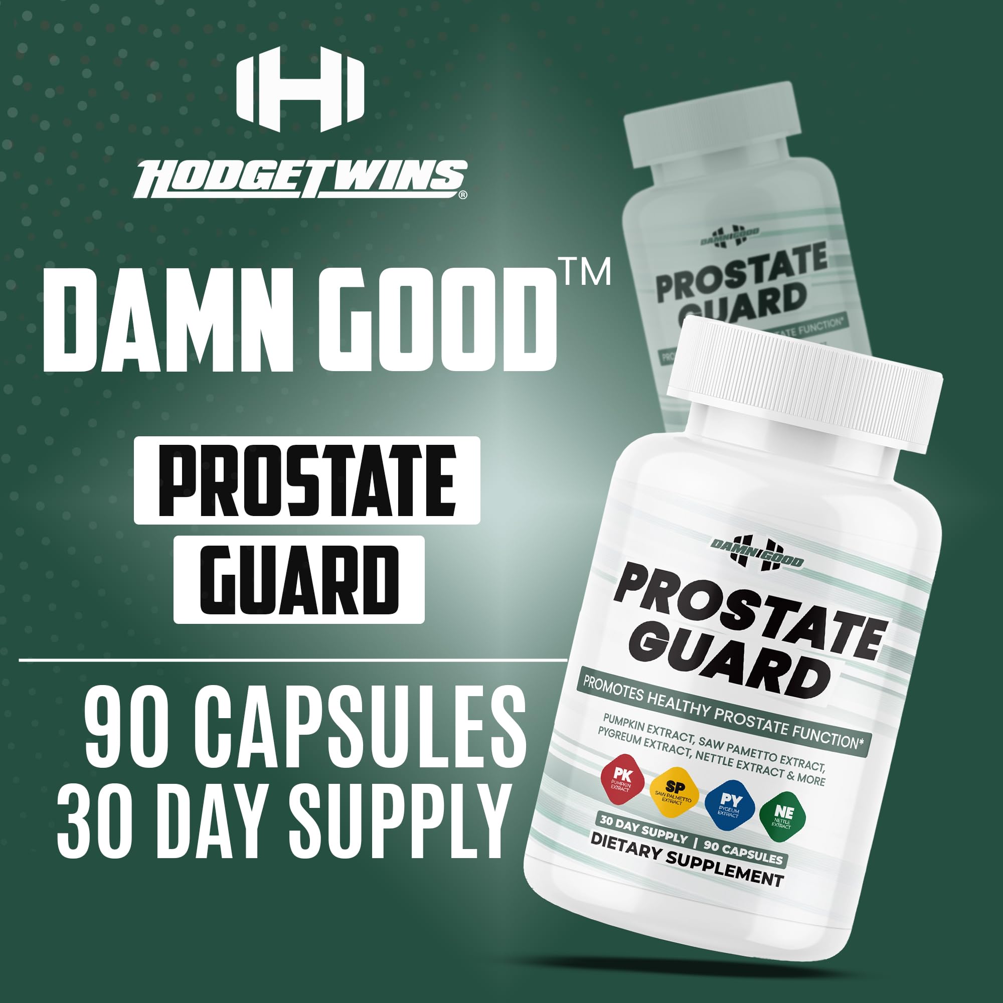DAMN GOOD The Hodge Twins Prostate Guard - 90 Capsules Guard Vitality Complex – Comfort Blend for Nighttime Routine, Restful Rhythm - Men's Supplements for Health Supports Relaxation DAMN GOODAu supplements