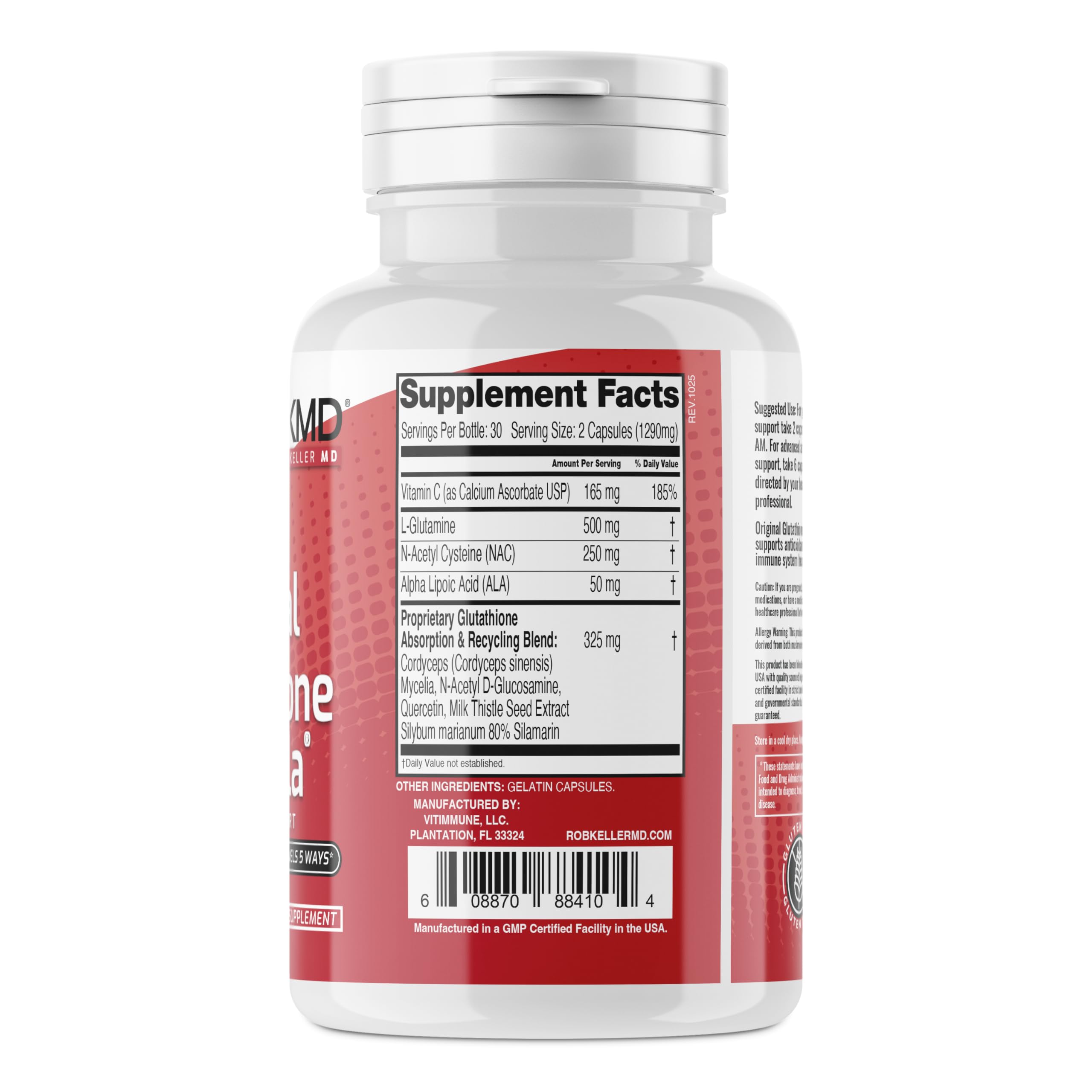 Original Glutathione Formula Essential Support, RobKellerMD, Advanced Antioxidant Formula, Helps Body Produce Glutathione Naturally for Detox, Immune Health, Mental Clarity, & Daily Wellness, 60 caps Rob Keller MDAu supplements