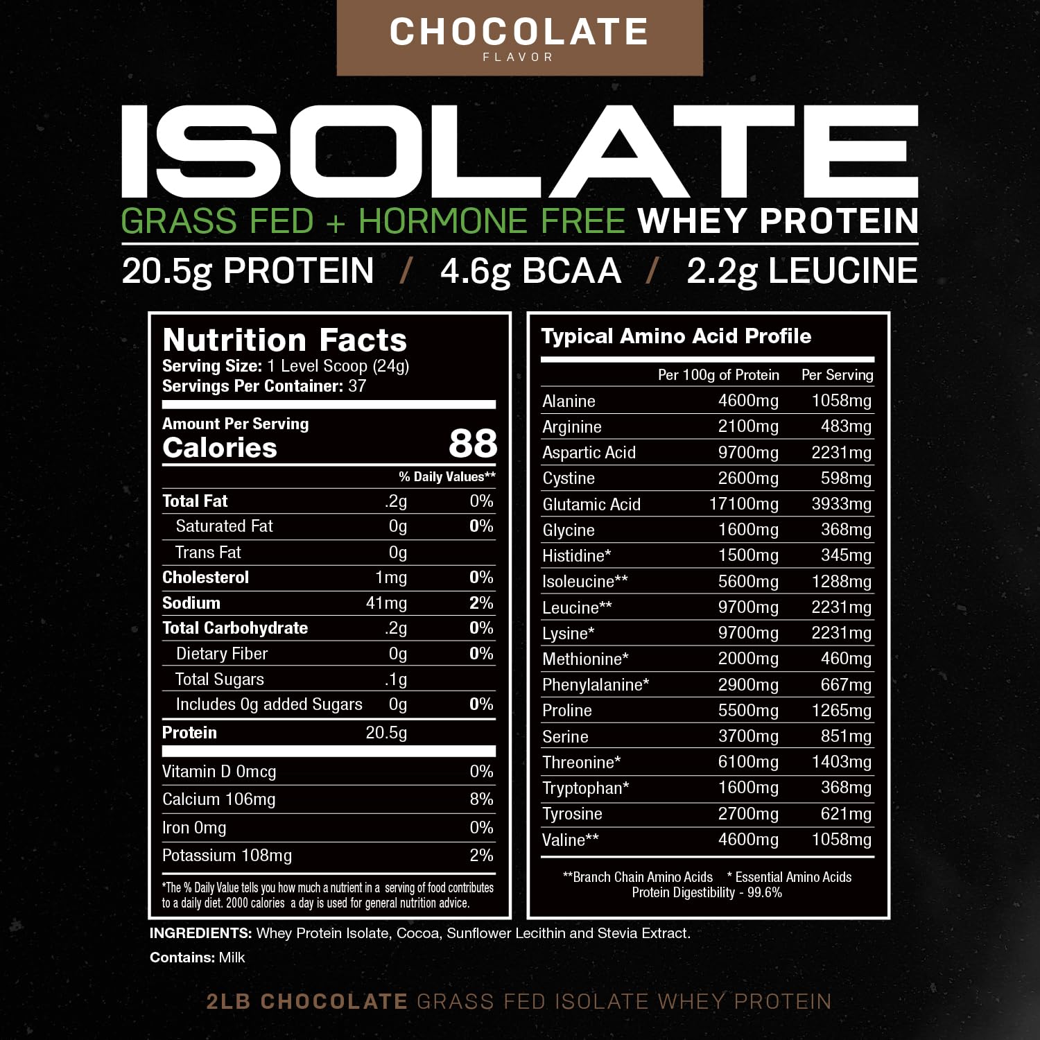 Muscle Feast Grass-Fed Whey Protein Isolate, All Natural Hormone Free Pasture Raised Muscle FeastUS supplements