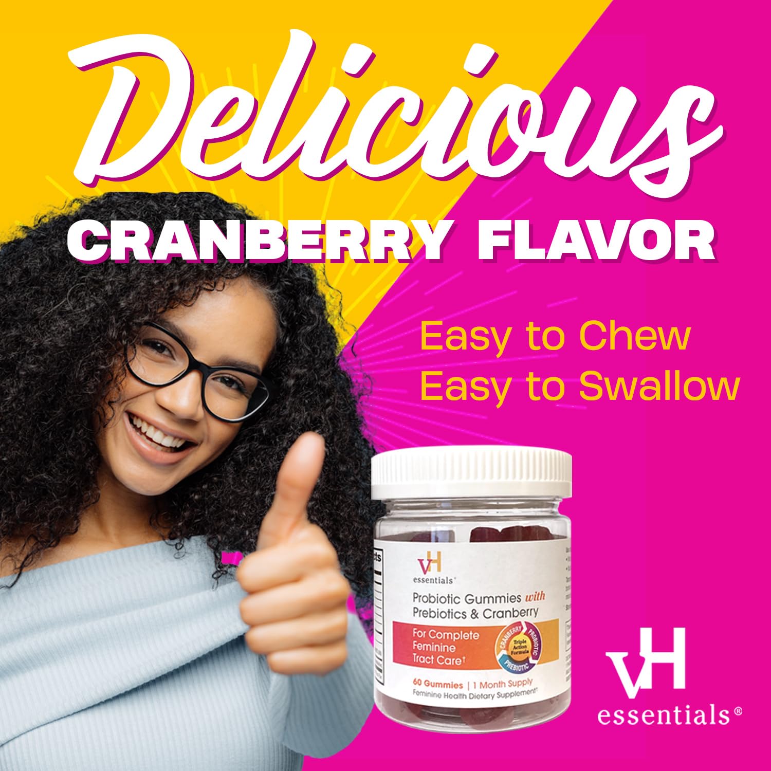 vH essentials Probiotic Gummies with Prebiotics & Cranberry, Concentrated Extract vH essentialsAu supplements