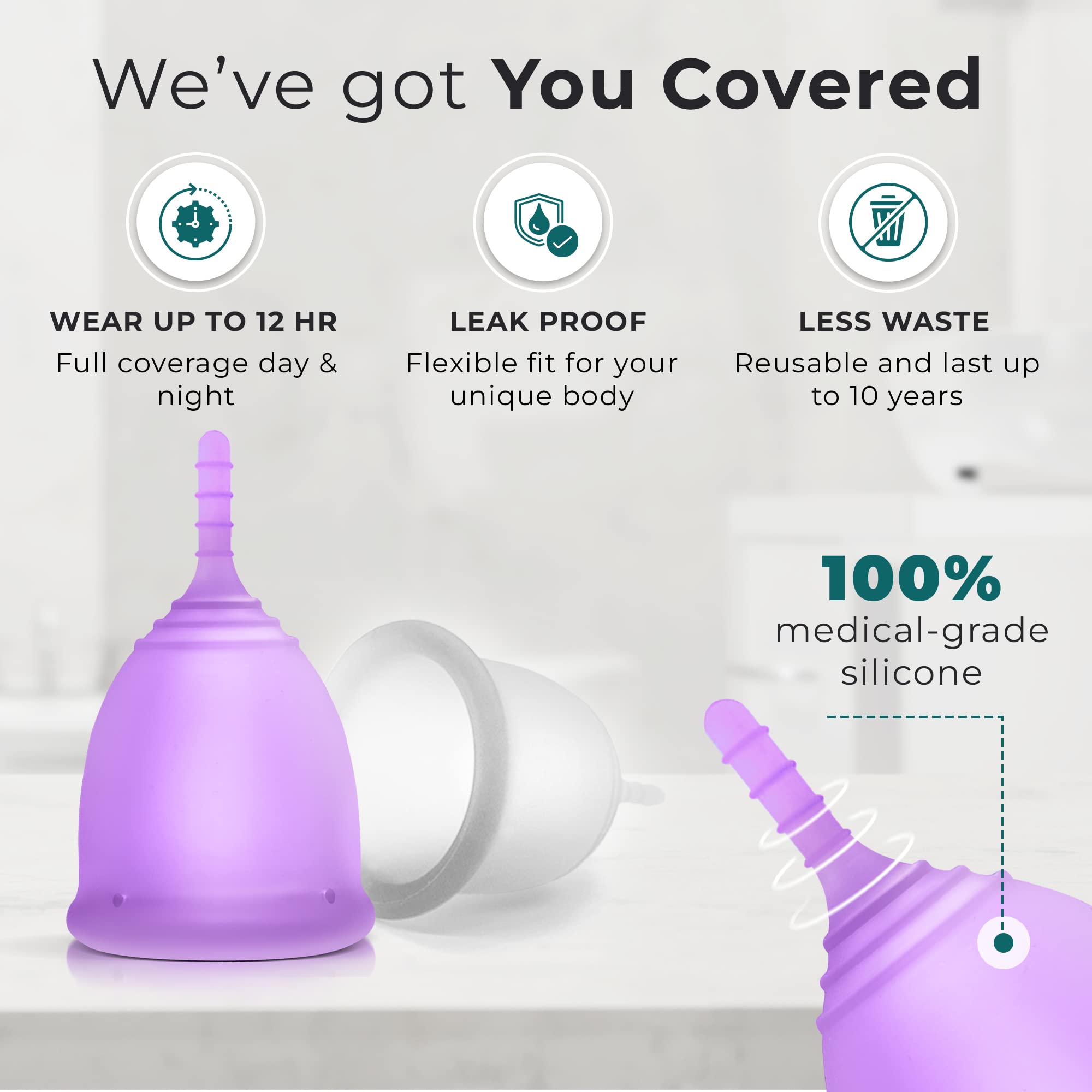 EcoBlossom Reusable Menstrual Cup Set - The Most Reliable Medical Grade Silicone Period Cups EcoBlossomAu supplements