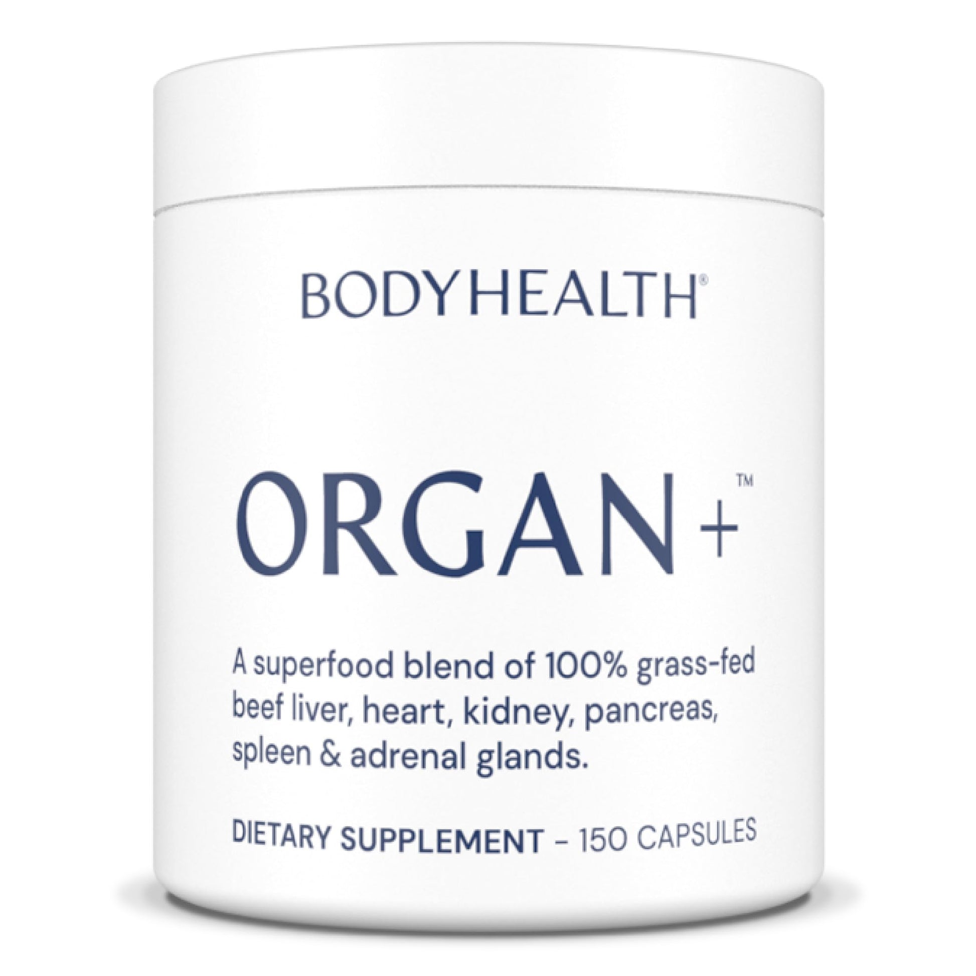 BodyHealth Organ+ Grass-Fed Glandular Organ Complex, Grassfed Beef Organ Supplement, Dessicated Beef Liver, Heart, Kidney, Pancreas, Spleen, Non GMO, Adrenal, Supplement, (150 Capsules) BodyHealthAu supplements