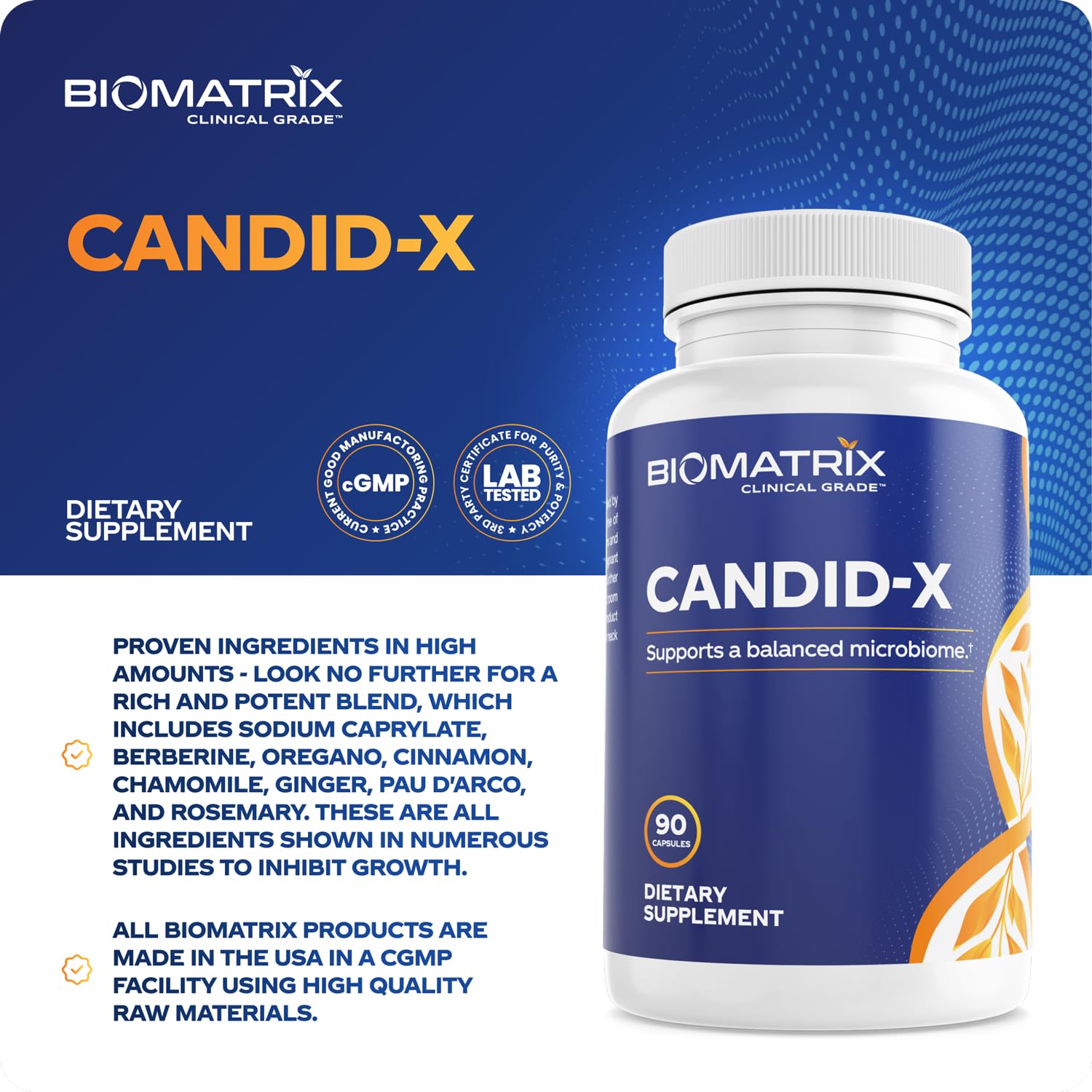 BioMatrix Candid-X Gut Cleanse with Berberine, Oregano, Sodium Caprylate, Chamomile, Ginger BioMatrixAu supplements