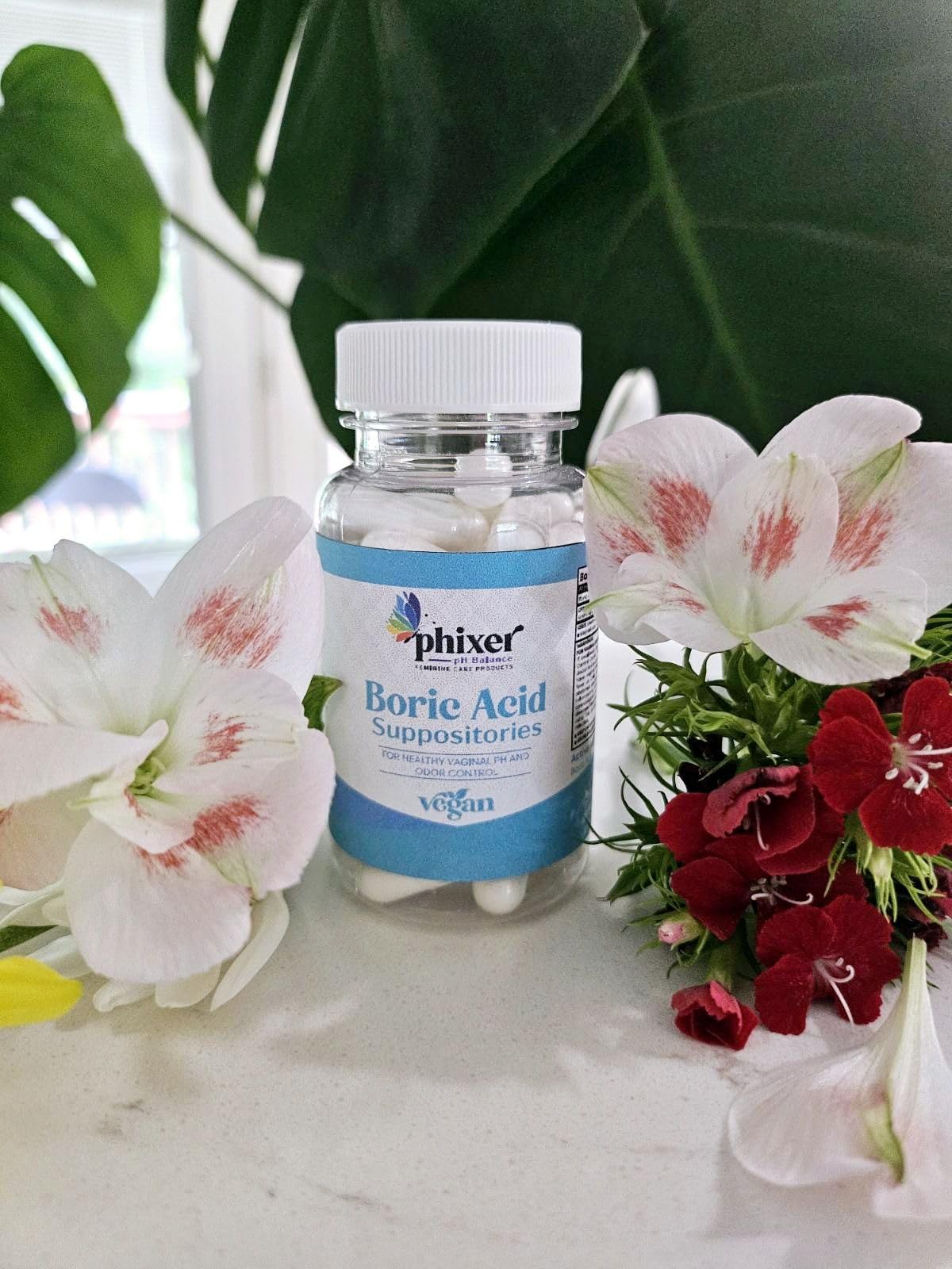 Phixer pH Balance - Vaginal Boric Acid Suppositories for Women - 20 Suppositories 600MG Each for Chronic Yeast Infections and Vaginal Odor - Vaginal Use Only - Made in USA Phixer pH BalanceUS supplements