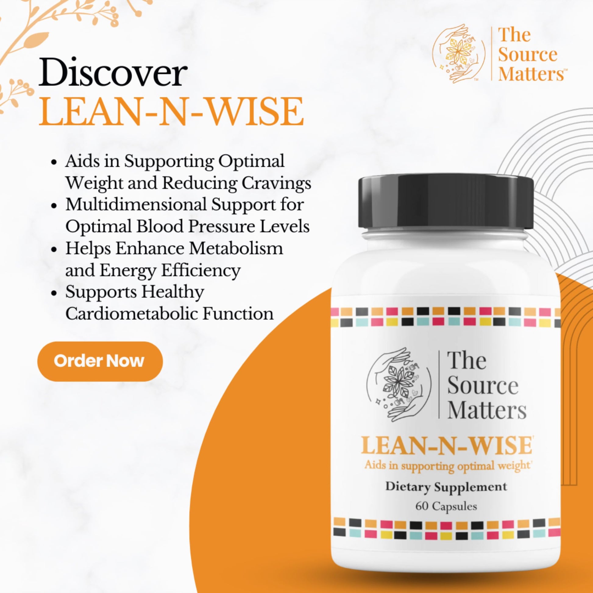 Lean-N-Wise Digestion & Energy Support with Green Coffee Bean, Hibiscus, Lemon Verbena & Magnesium Citrate | Plant-Based Formula for Daily Wellness (60 Capsules) THE SOURCE MATTERSAu supplements
