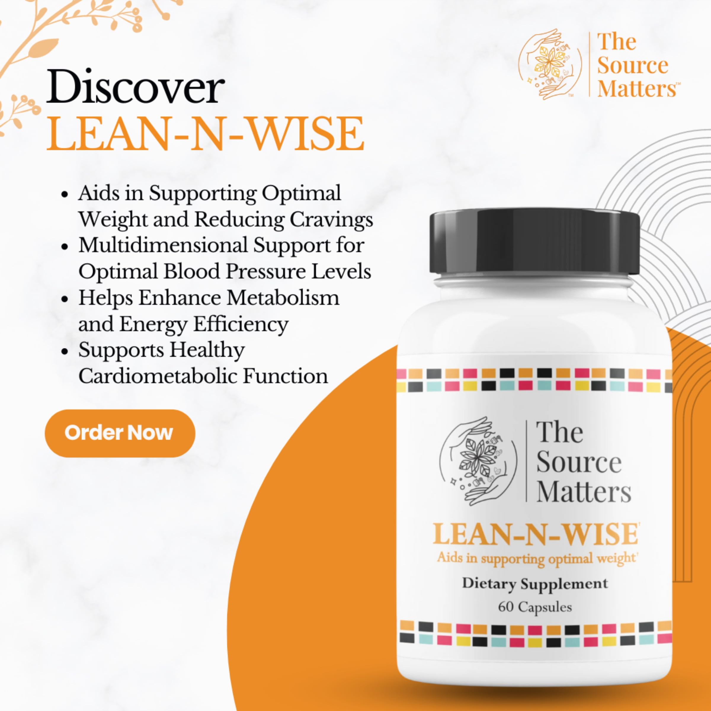 Lean-N-Wise Digestion & Energy Support with Green Coffee Bean, Hibiscus, Lemon Verbena & Magnesium Citrate | Plant-Based Formula for Daily Wellness (60 Capsules) THE SOURCE MATTERSAu supplements