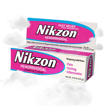 Nikzon Hemorrhoid Cream | Double Effect for Pain & Swelling, Numbs Irritated Anorectal Area, Soothing & Fast-Acting Formula, Dual-Action Hemorrhoid Treatment, 0.9 Oz, 1-Pack NikzonAu supplements