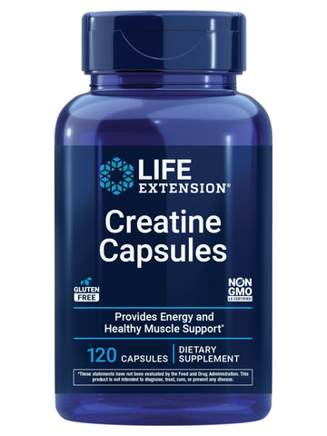 Life Extension Creatine Capsules – Creatine Monohydrate – Promotes Strength, Lean Muscle, Healthy Endurance – Non-GMO, Gluten-Free – 120 Capsules Life ExtensionAu supplements