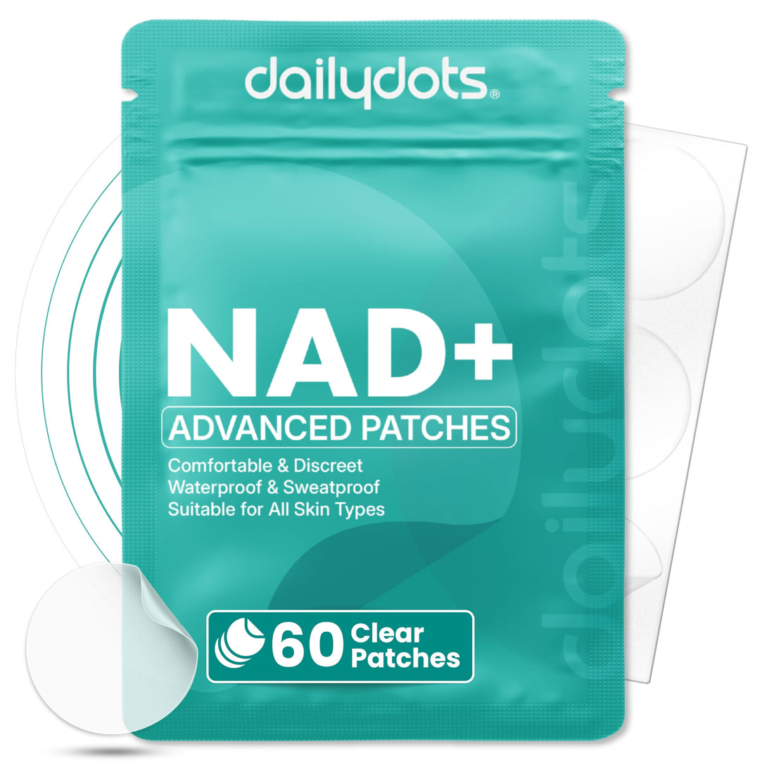 Daily Dots NAD+ Patches | Energy, Healthy Aging & Wellness Support | 12 Active Blends incl. Nicotinamide & CoQ10 | Time Release Patch | for Men & Women (60 Patches) Daily DotsAu supplements