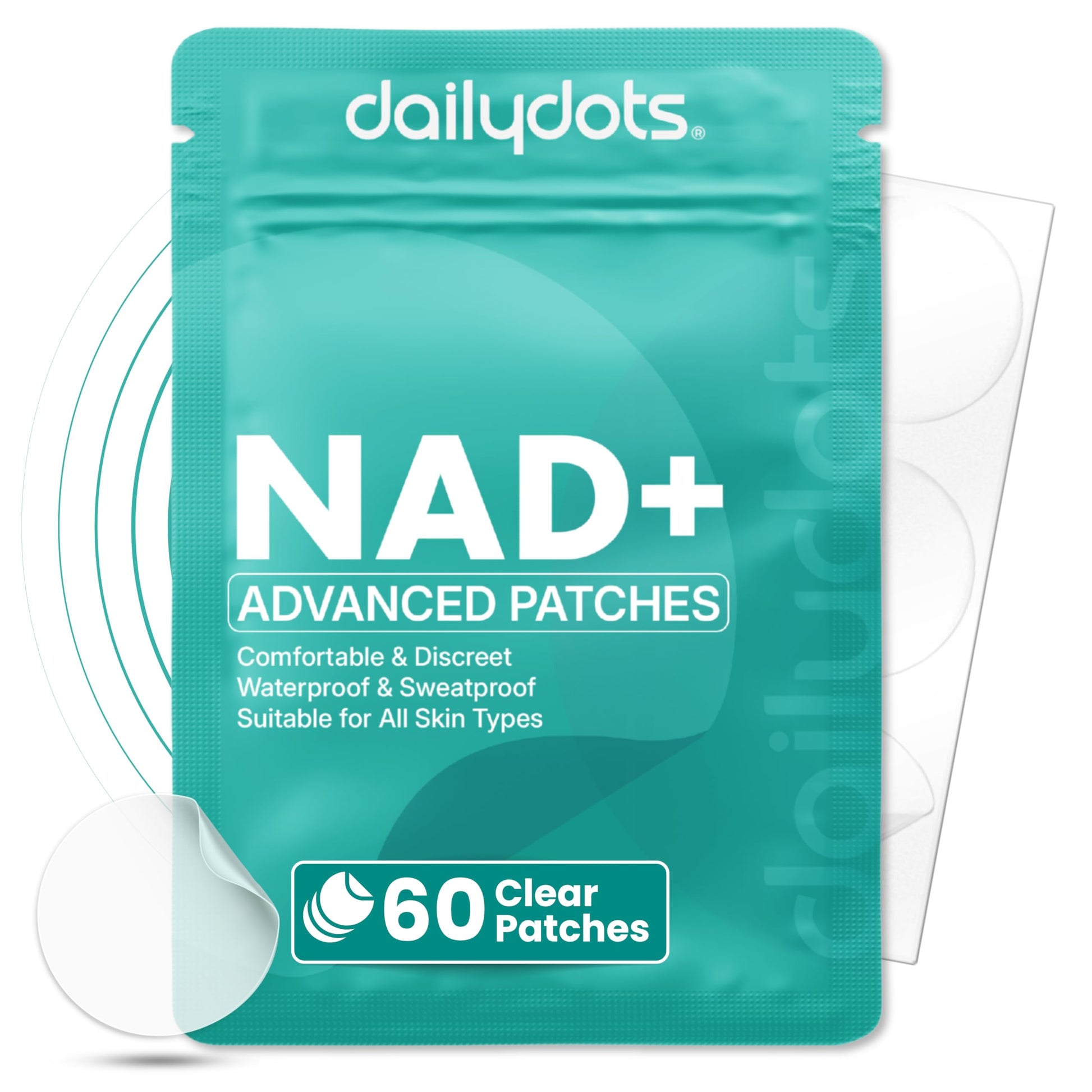 Daily Dots NAD+ Patches | Energy, Healthy Aging & Wellness Support | 12 Active Blends incl. Nicotinamide & CoQ10 | Time Release Patch | for Men & Women (60 Patches) Daily DotsAu supplements