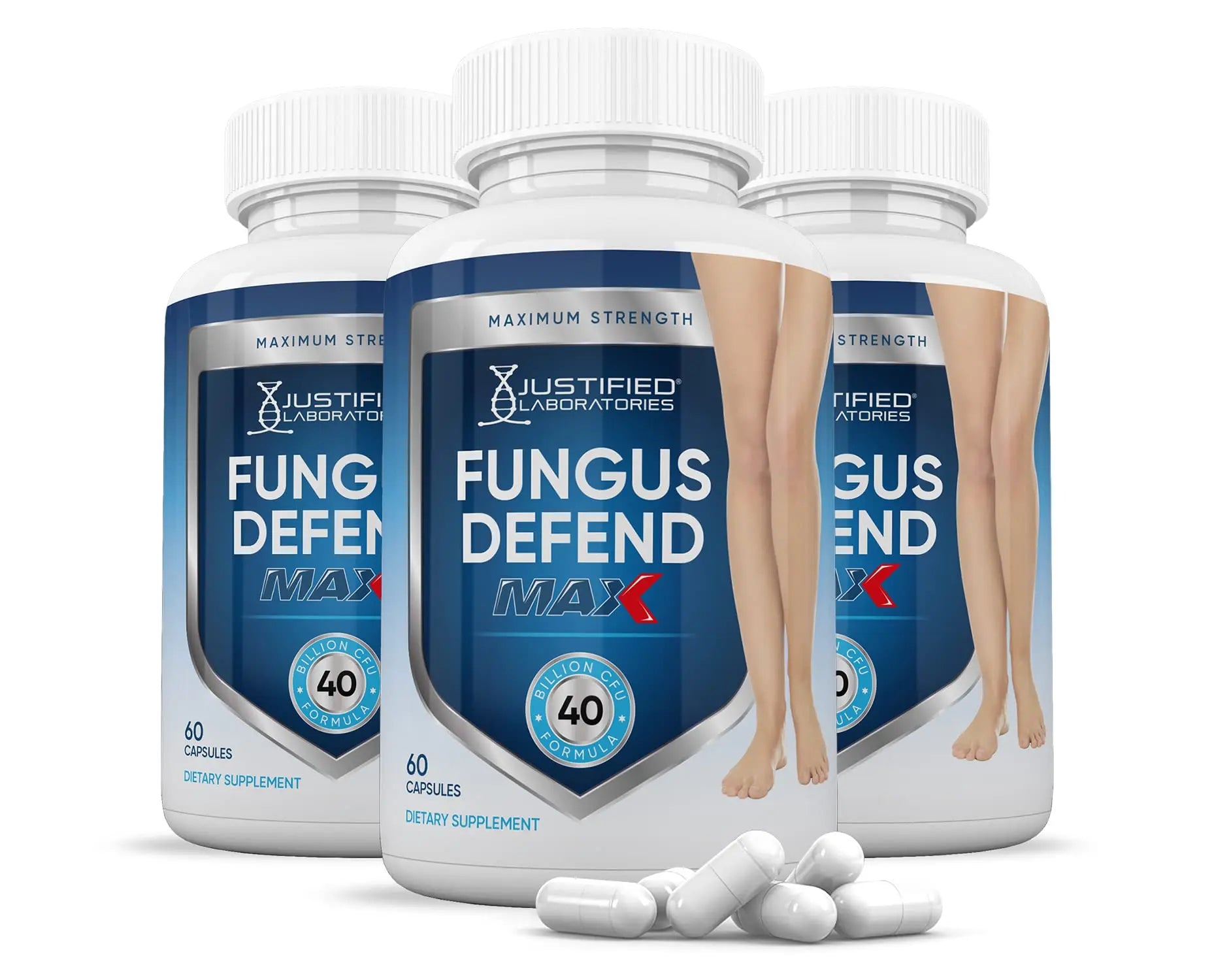 Justified Laboratories (3 Pack) Fungus Defend Max Pills 40 Billion CFU Probiotic 180 Capsules Justified LaboratoriesAu supplements