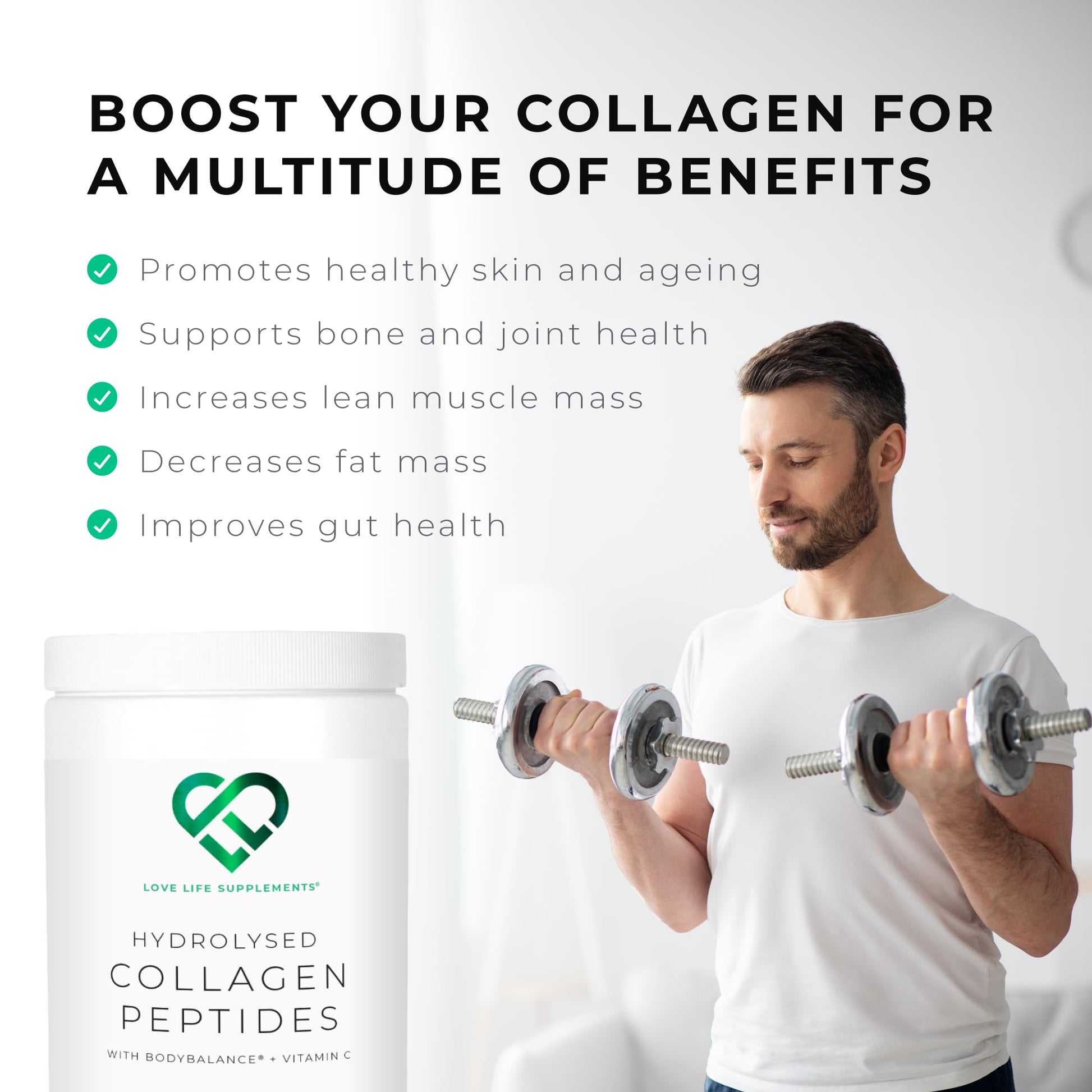 BODYBALANCE® Collagen Powder by LLS - Hydrolysed Bovine Collagen Peptides Types 1 & 3 with Vitamin C - Joint, Ligament LOVE LIFE SUPPLEMENTSAu supplements