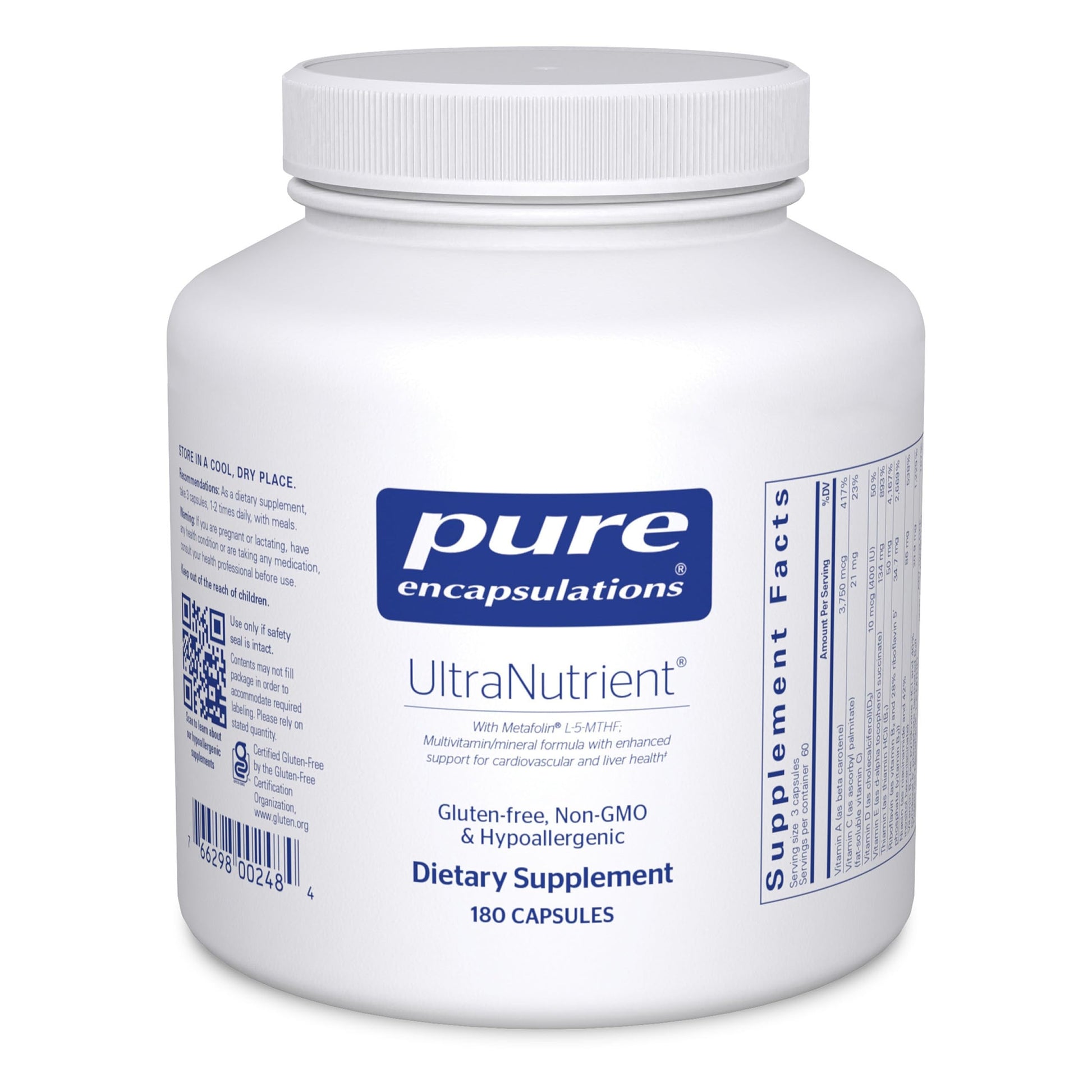 Pure Encapsulations UltraNutrient - Minerals & Multivitamins - Supports Liver & Heart Health* - Supplement for Antioxidants - with Vitamin C, CoQ10 & More - Gluten Free - 180 Capsules Pure EncapsulationsAu supplements