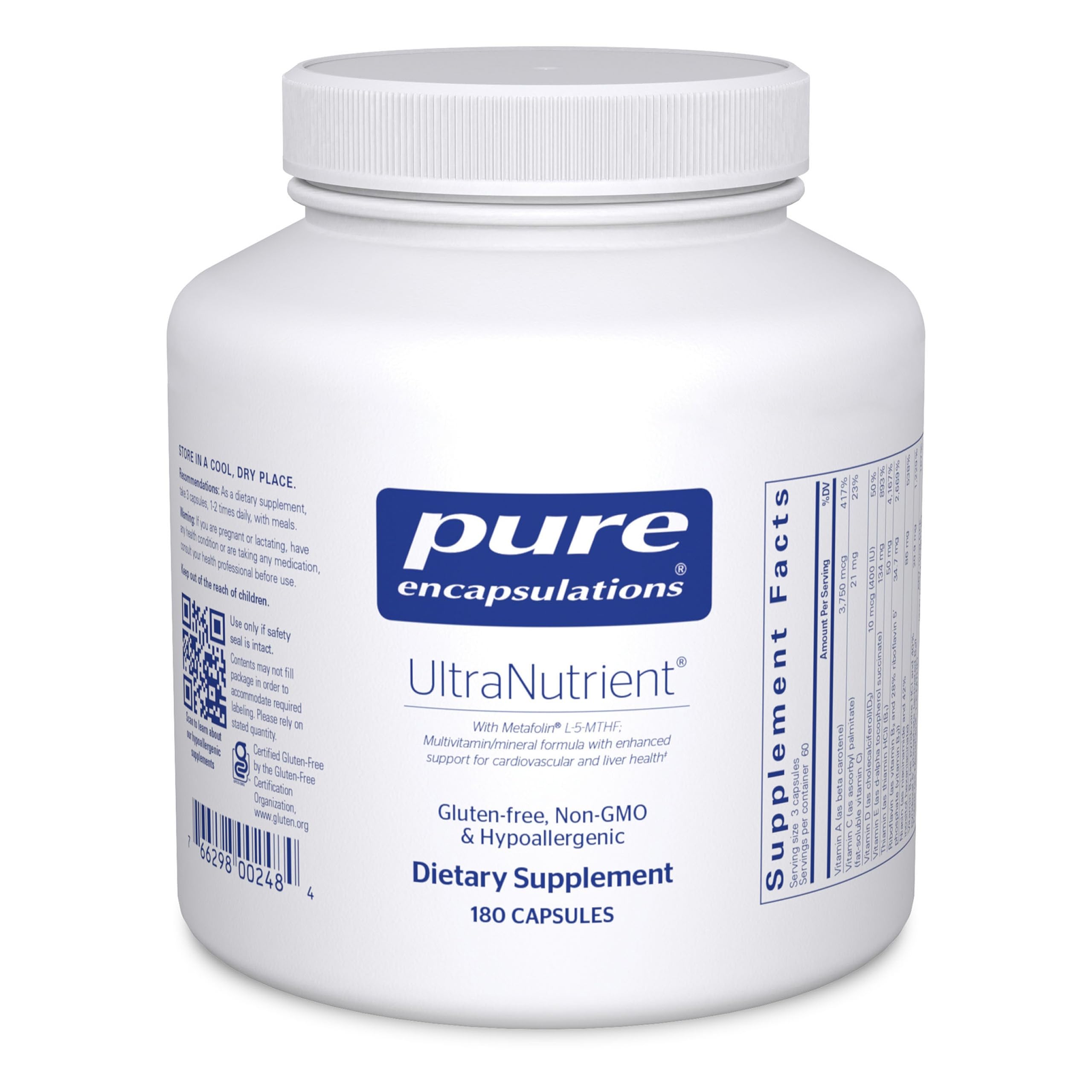 Pure Encapsulations UltraNutrient - Minerals & Multivitamins - Supports Liver & Heart Health* - Supplement for Antioxidants - with Vitamin C, CoQ10 & More - Gluten Free - 180 Capsules Pure EncapsulationsAu supplements