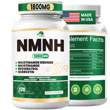 NMNH(Dihydronicotinamide Mononucleotide),NMNH Supplement 1000mg Pure Nicotinamide Mononucleotide,NAD High Purity Supplement Alternative,for Energy,Focus,Non-GMO, Gluten Free,120 Capsules VPKINAu supplements