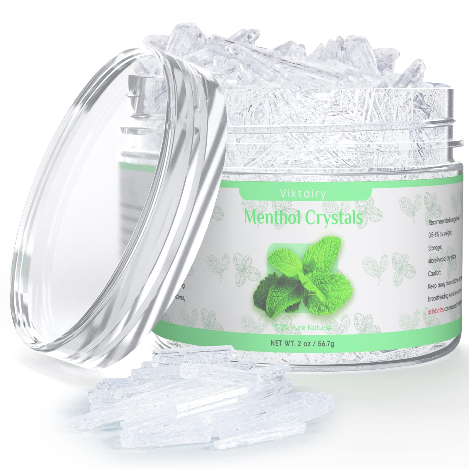 Viktairy Menthol Crystals 2 oz, 100% Pure Organic Mint Crystals | Great for Making Shower Steamers ViktairyAu supplements
