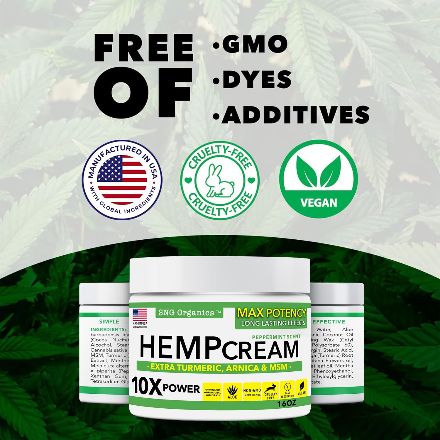 Super Natural Goods Hemp Cream with Hemp Oil, Turmeric, Arnica & Menthol – Botanical Cream with a Cooling Sensation for Localized Application (8oz) Super Natural GoodsAu supplements