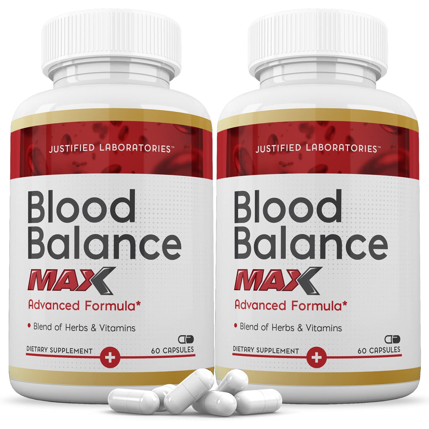 Justified Laboratories (2 Pack Blood Balance Max 1295MG Formula Supplement Pills 120 Capsules Justified LaboratoriesAu supplements