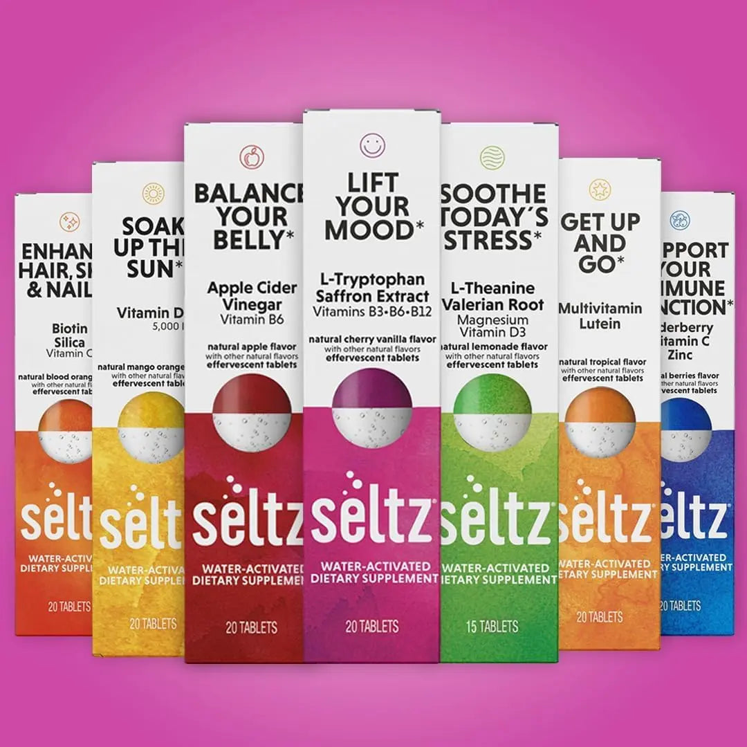 Seltz® Lift Your Mood – Effervescent Vitamins for Mood Support & Energy with L-Tryptophan, Saffron Extract & B Vitamins (B3, B6, B12) SeltzAu supplements
