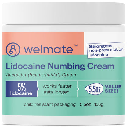 WELMATE | 5% Lidocaine | Numbing Cream Maximum Strength | Topical Anesthetic WELMATEUS supplements