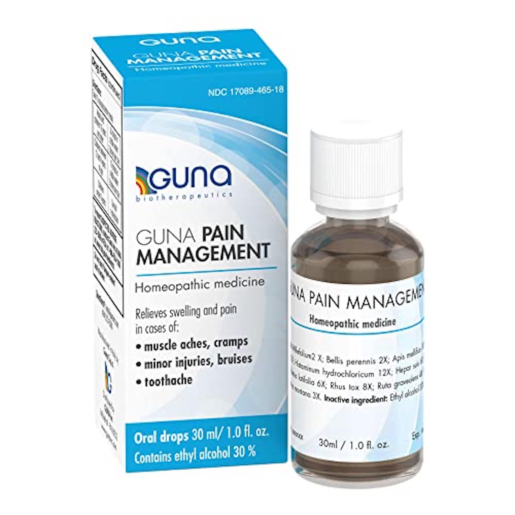 Guna Pain Management Relieves Muscle Pain, Muscle Soreness, Joint Pain, Swelling from Injuries & Bruises - 1 Ounce GUNAAu supplements