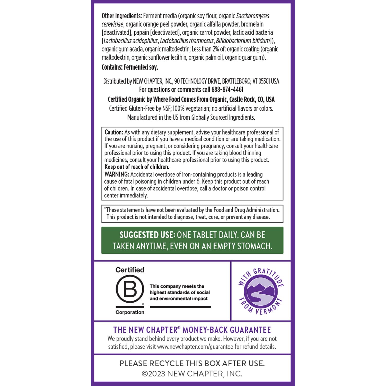 New Chapter Women’s Multivitamin, Iron, B6, B12, Biotin for Hair Growth, D3, Vit C, Zinc for Immune & Stress Support, Gentle on an Empty Stomach, One Daily, Non-GMO, Gluten-Free, 18+, 72 Tablets New ChapterAu supplements