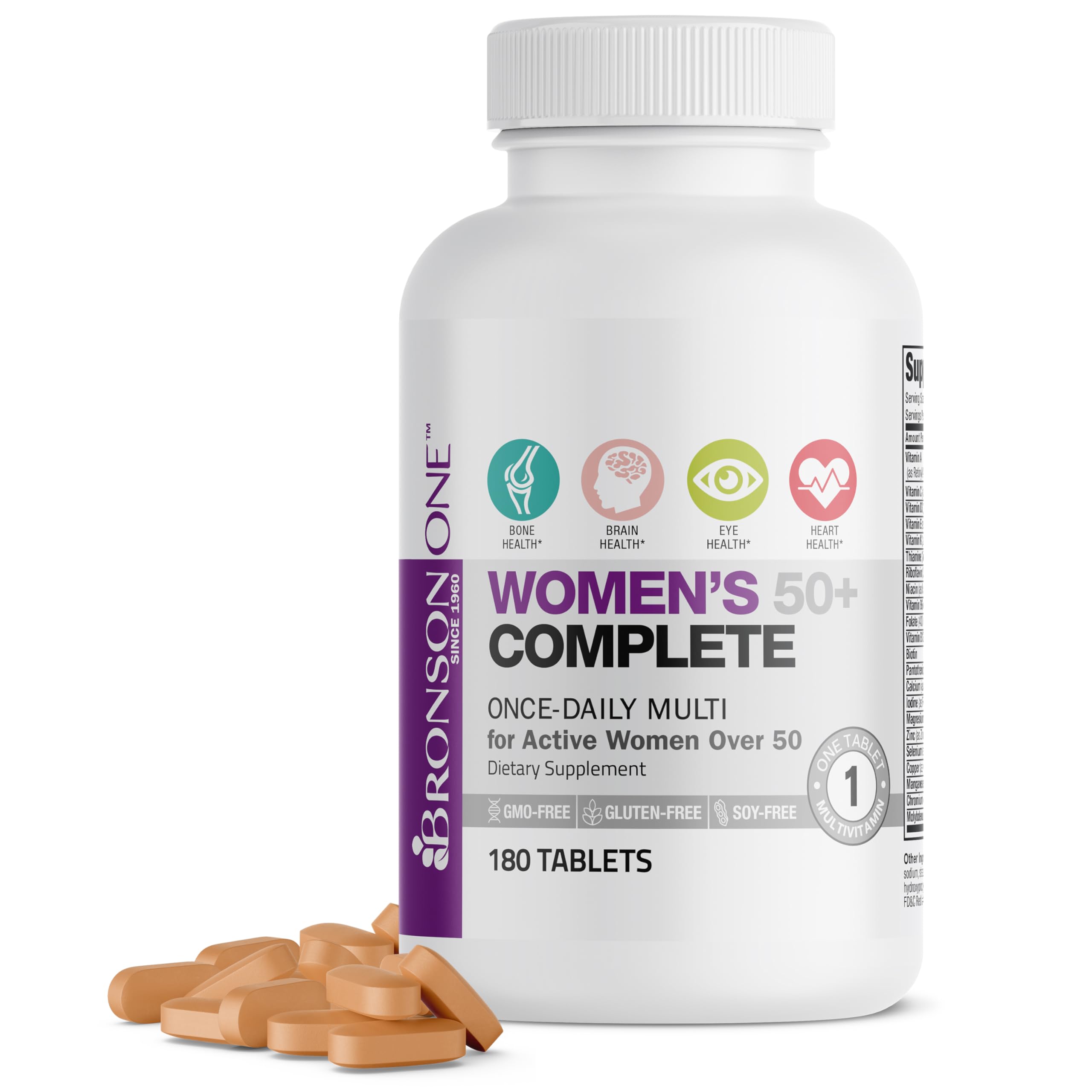 Bronson ONE Daily Women’s 50+ Complete Multivitamin Multimineral, 180 Tablets BronsonAu supplements