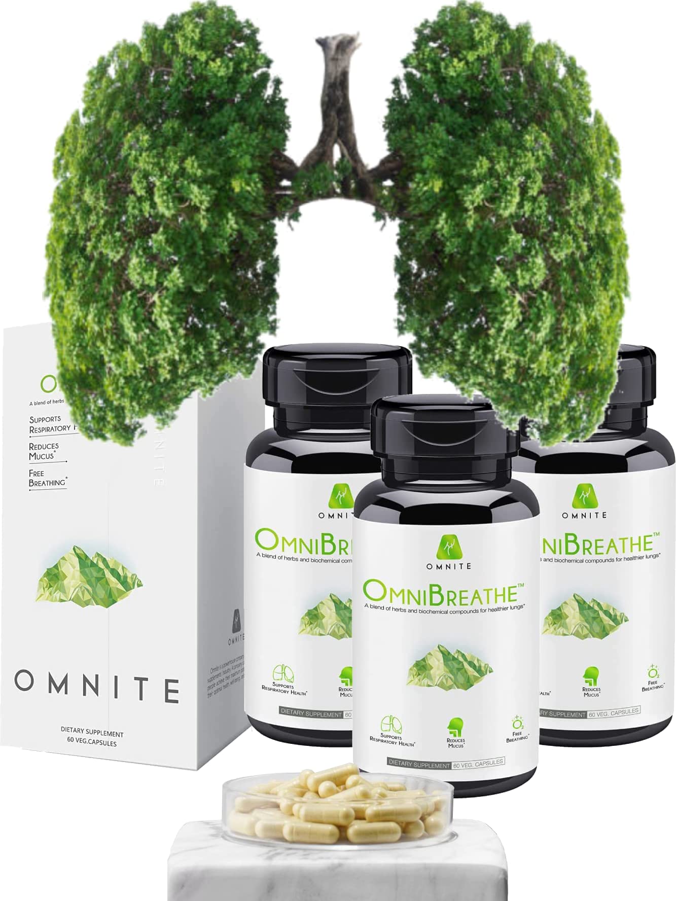 OmniBreathe for Lung Cleanse Detox Respiratory Wellness - Help Reduce Mucus & Cough for All Kinds OmniteAu supplements