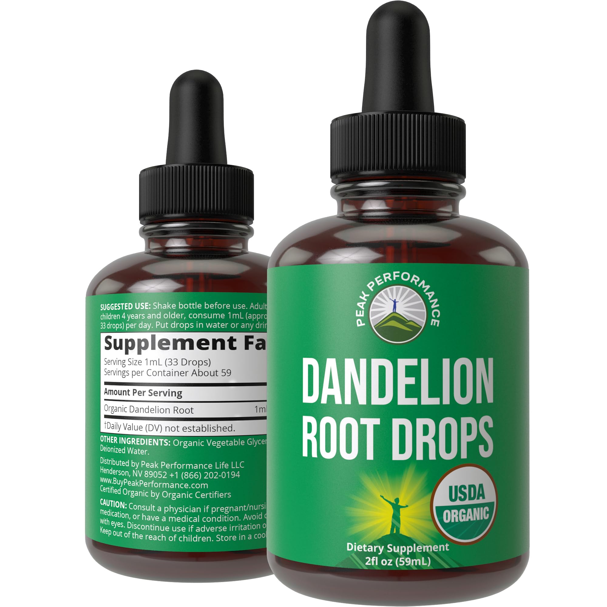 Dandelion Root Extract. USDA Organic Vegan Herbal Liquid Tincture Dandelions Supplement for Women and Men. Leaf Tonic for Immune, Liver, Gut Health. Zero Sugar, Gluten Free Supplements Not Capsules Peak PerformanceAu supplements